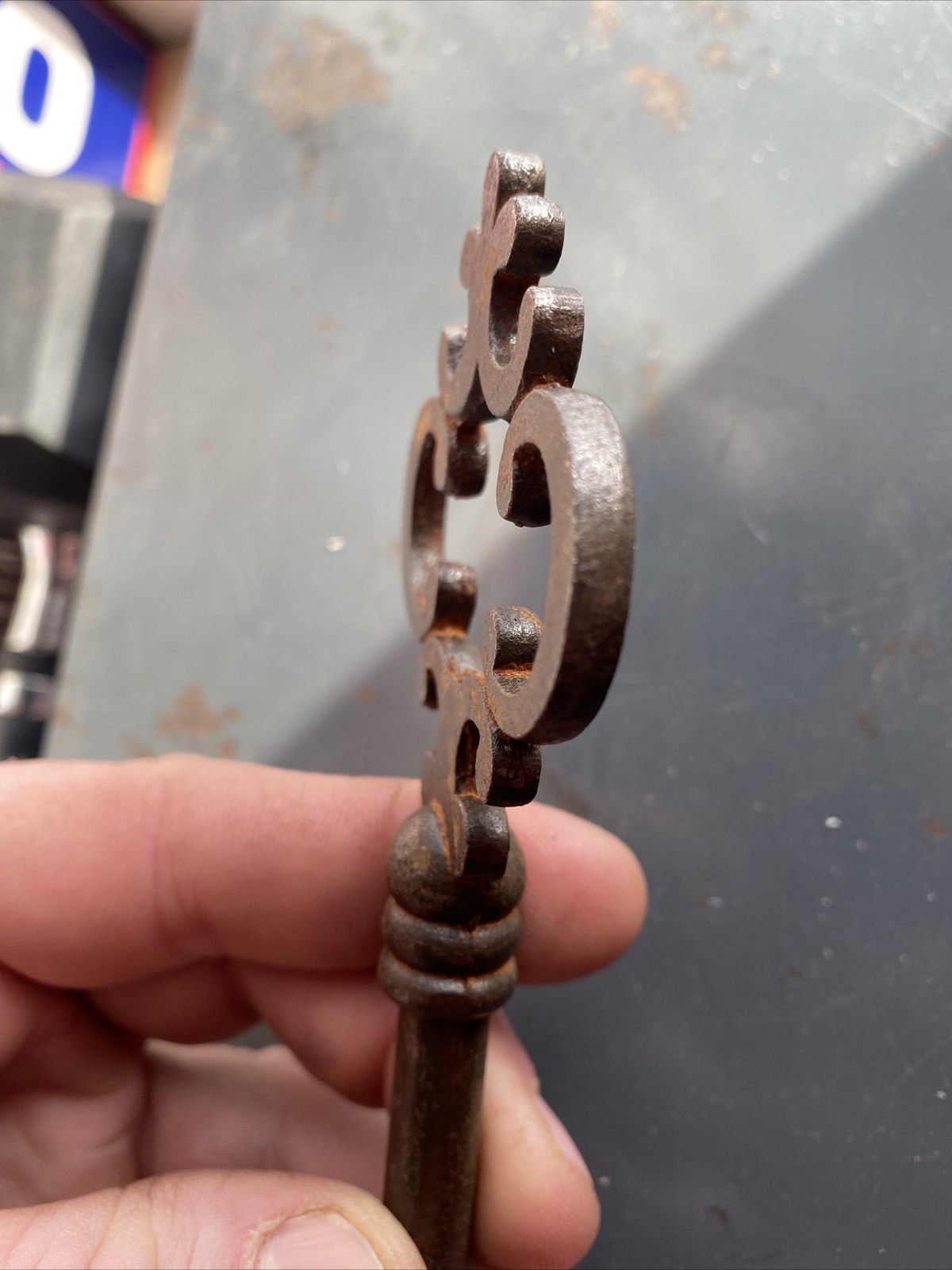 Victorian Castle Key Door Cast Iron Skeleton Collector Patina Cathedral METAL