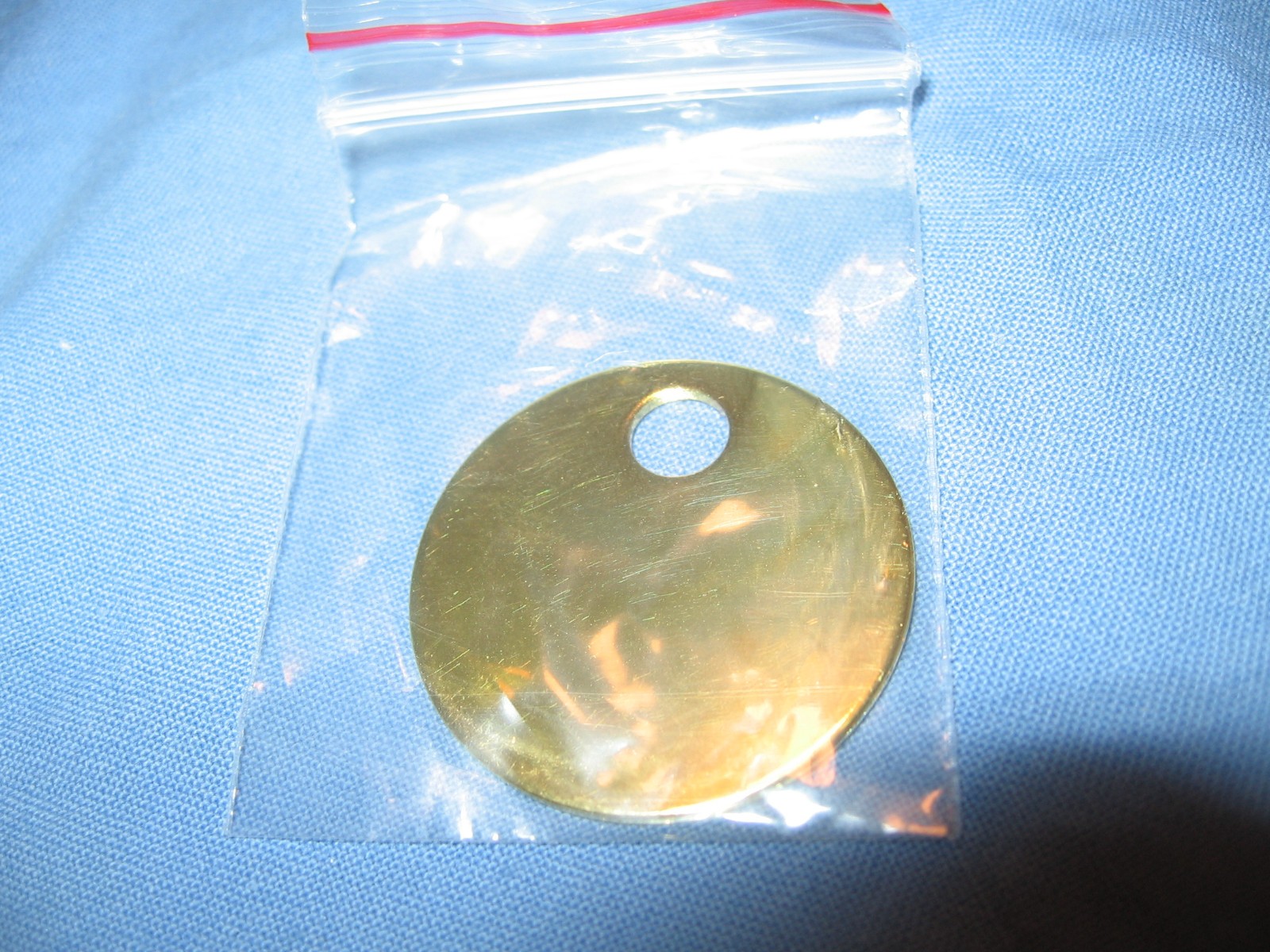 100 NEW 1 1/8″ BRASS ROUND TAG KEY BLANK FOR ENGRAVING STAMPING ID TAGS KEYS