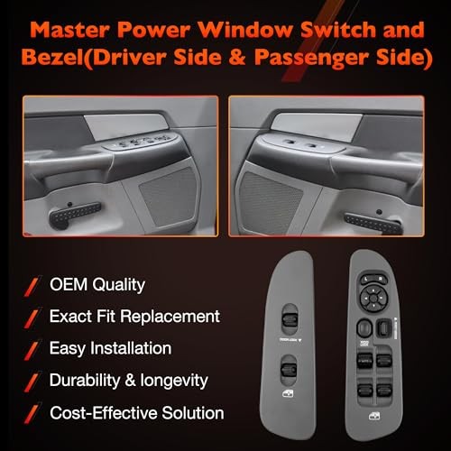 56049805AB Master Power Window Switch and Bezel(Driver & Passenger Side) Grey