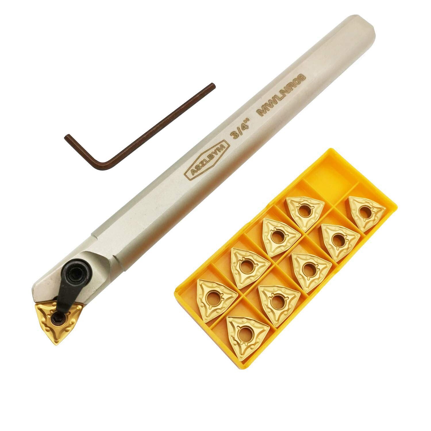 ASZLBYM 3/4″ Lathe Internal Boring Bar Turning Tool Holder S20R-MWLNR08 with …