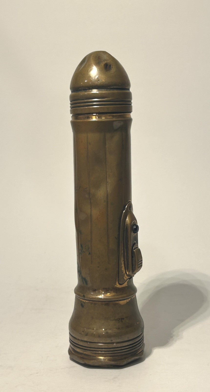 Copper Flashlight- Made by BOND- Solid 22k Copper- 1930’s Torpedo Style- 8 inch
