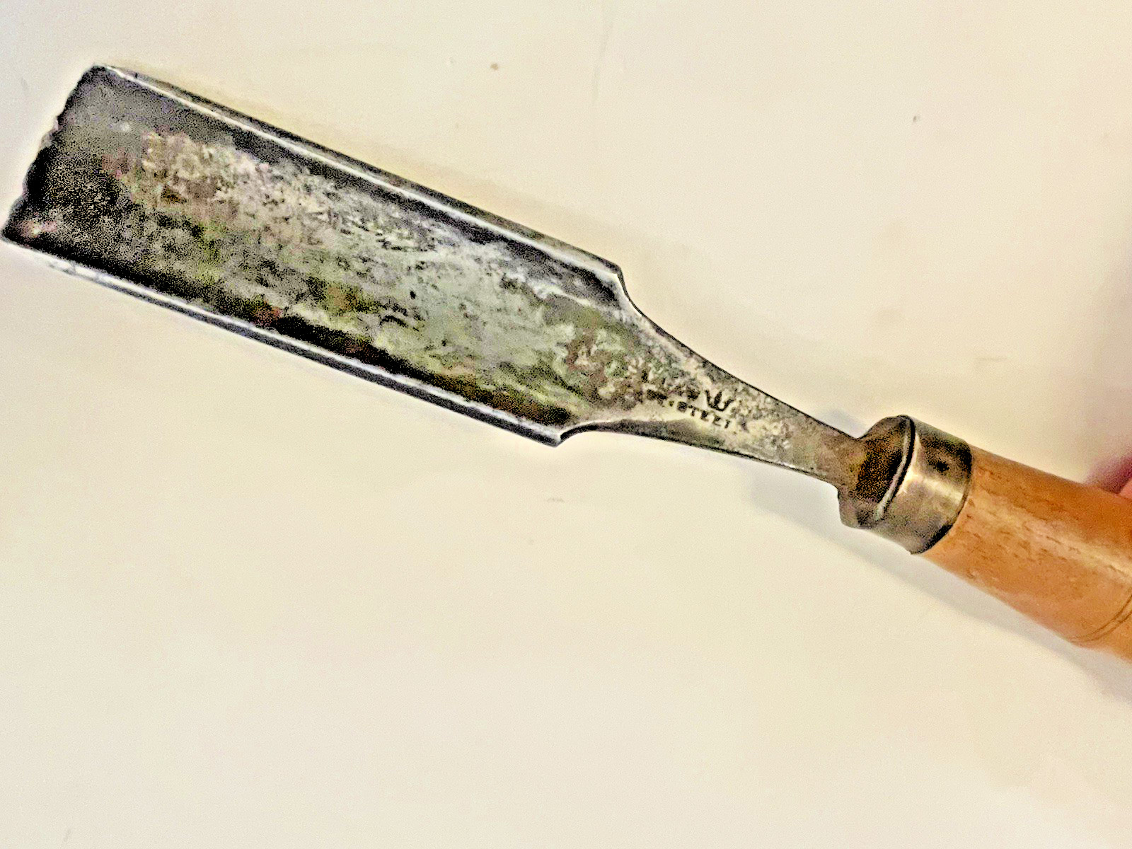 Antique PHILIP LAW CAST STEEL 1 1/4″ Gouge Chisel 18TH C SHEFFIELD ENG🌺🌺