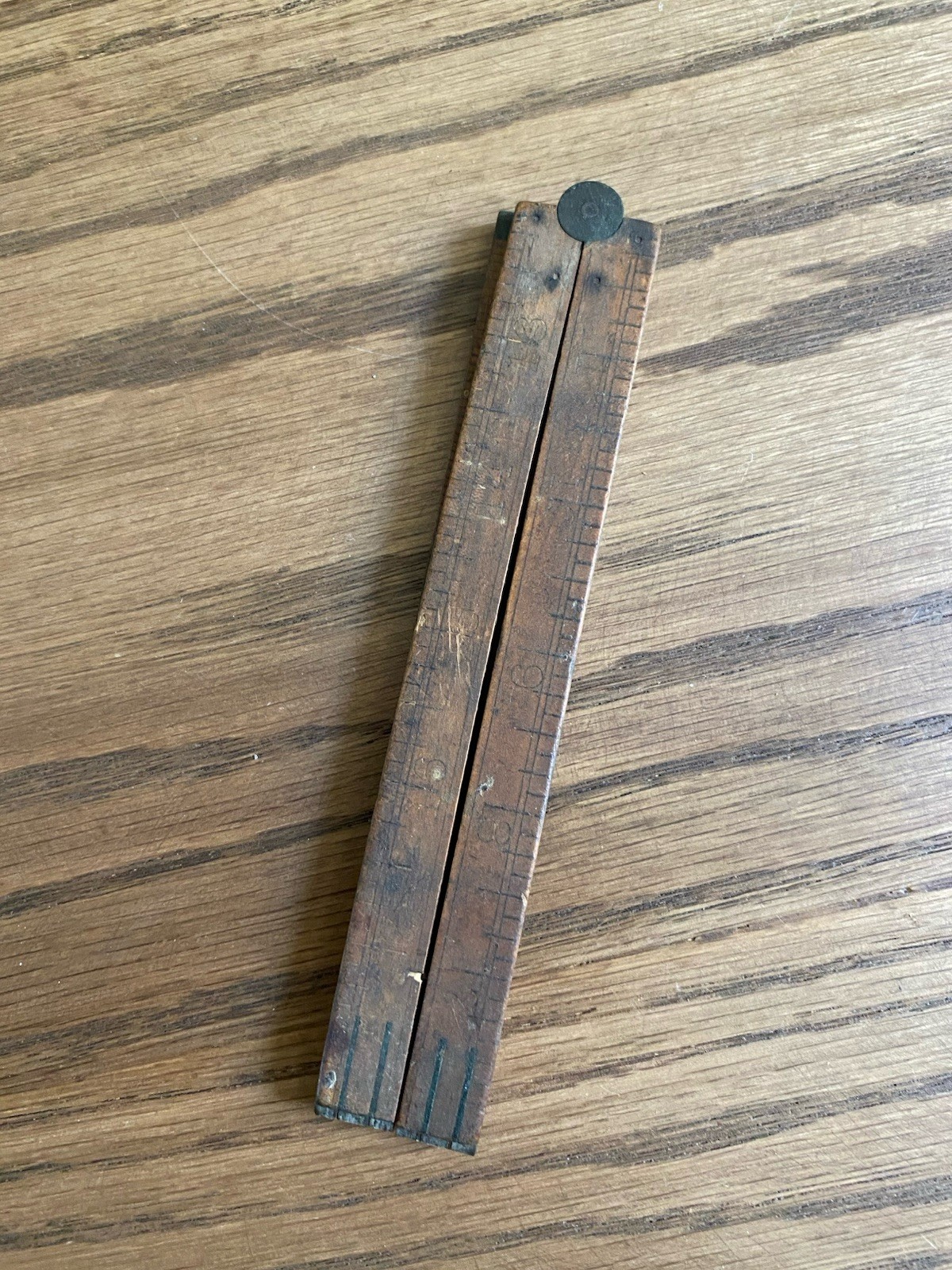 Vintage Folding Ruler Brass And Wood Fold Rule 24 inch Folding Rule