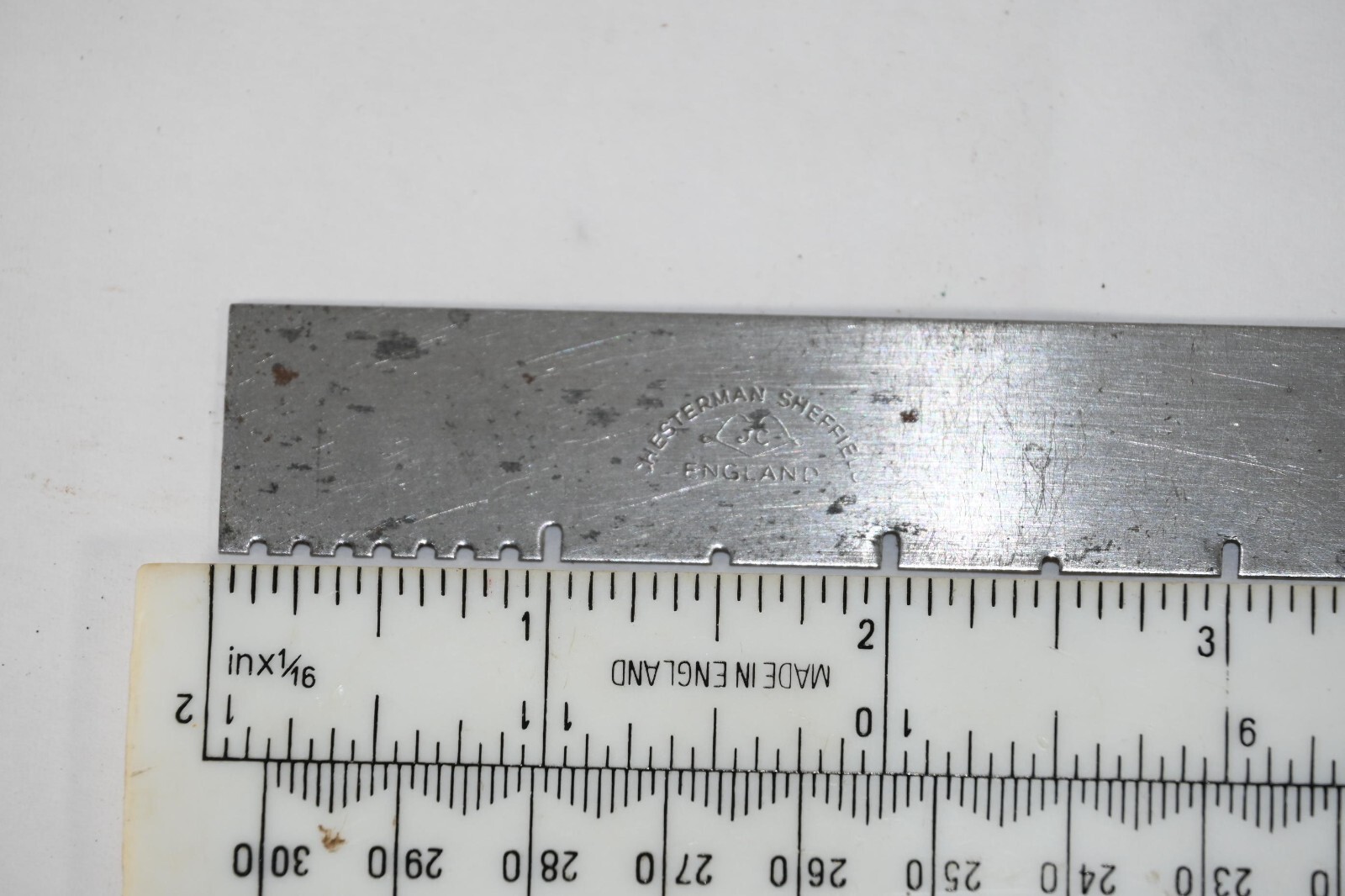 Set 3 Vintage Chesterman Marking Out Rulers Inch and Half Inch Engineering