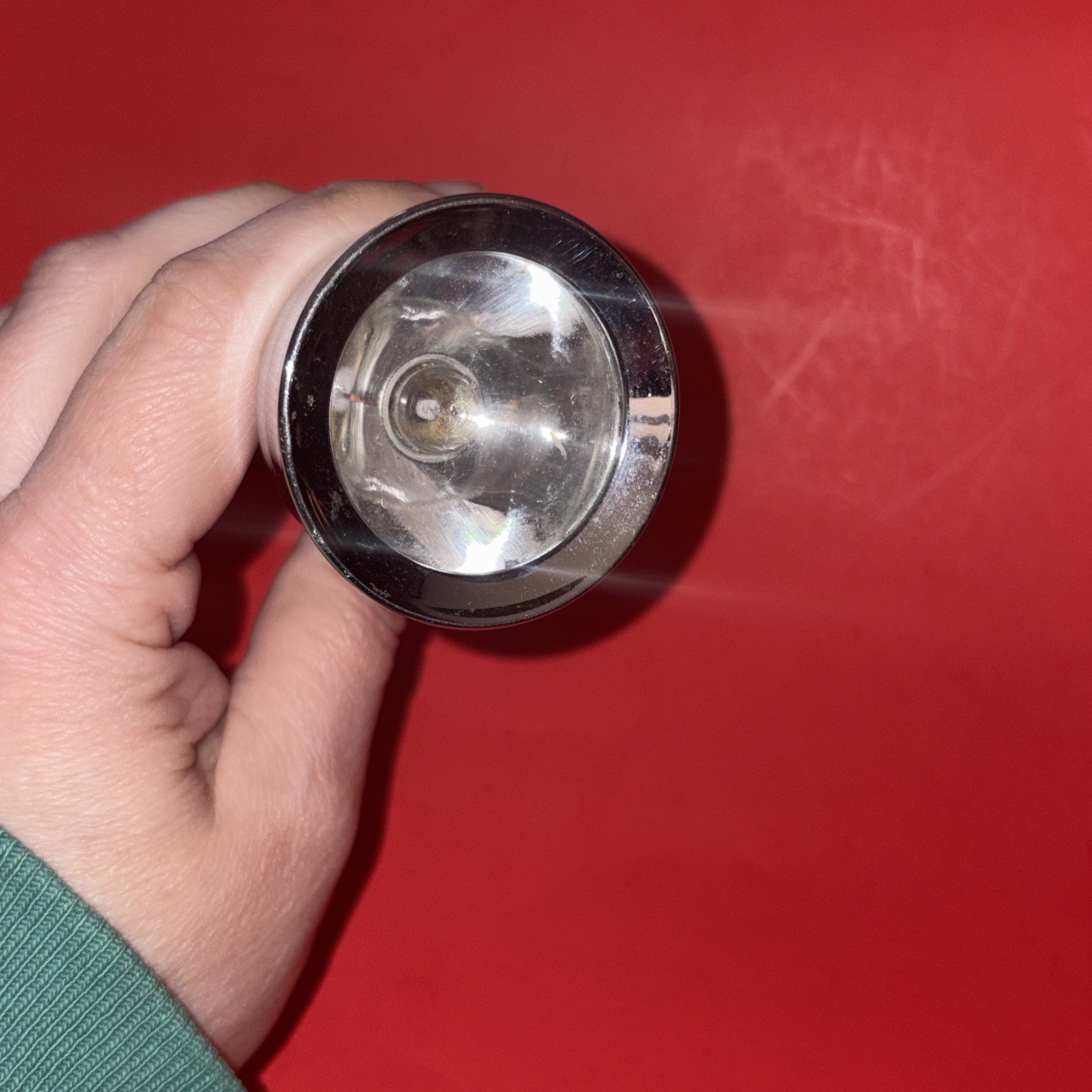 Vtg Eveready Captain Chrome Ribbed Flashlight Takes 2 C Batteries USA