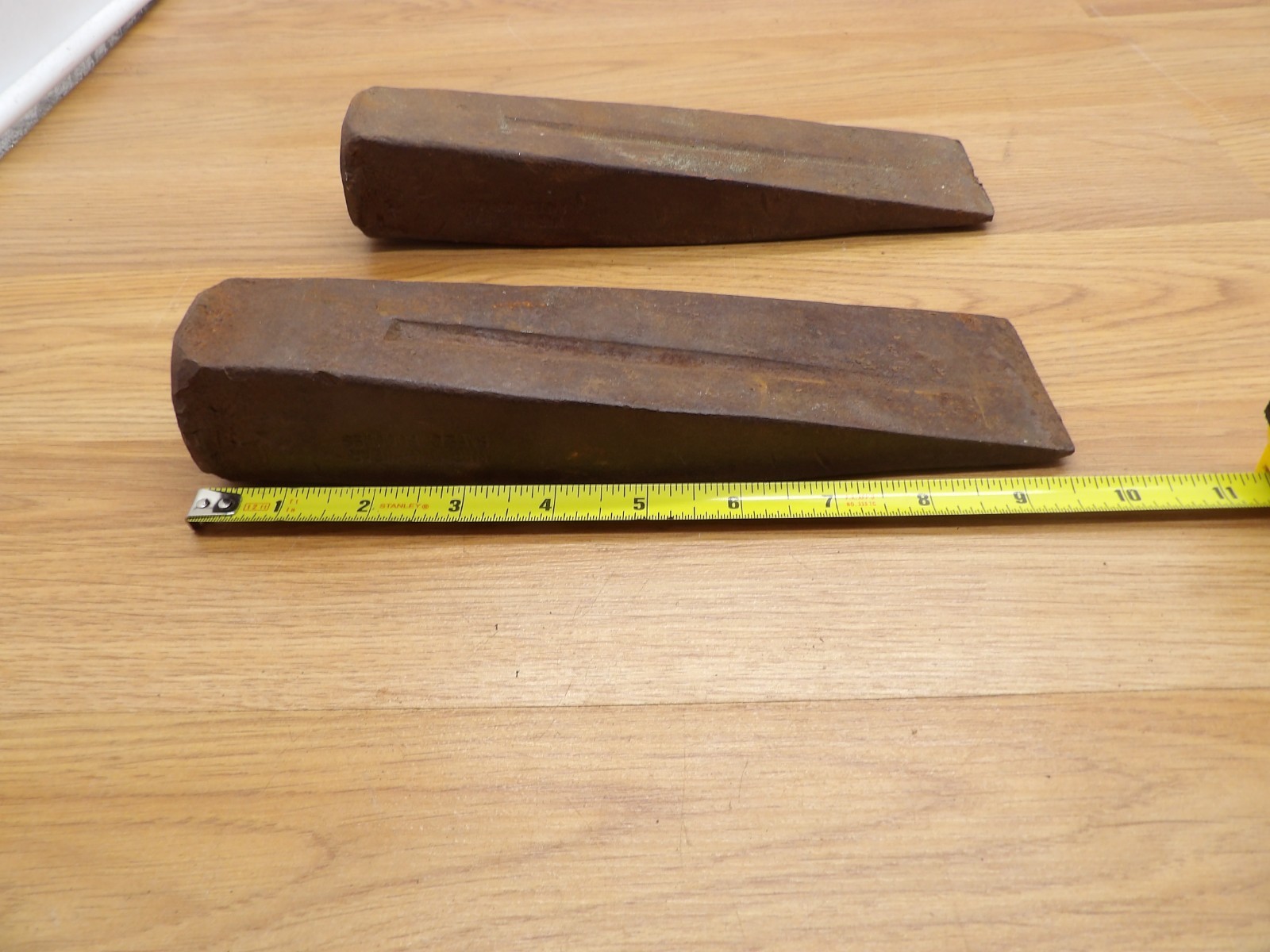 Lot Of 2 Vtg. Warren-Teed Steel Wood Splitting Wedge 6 lb Logging Tool Firewood