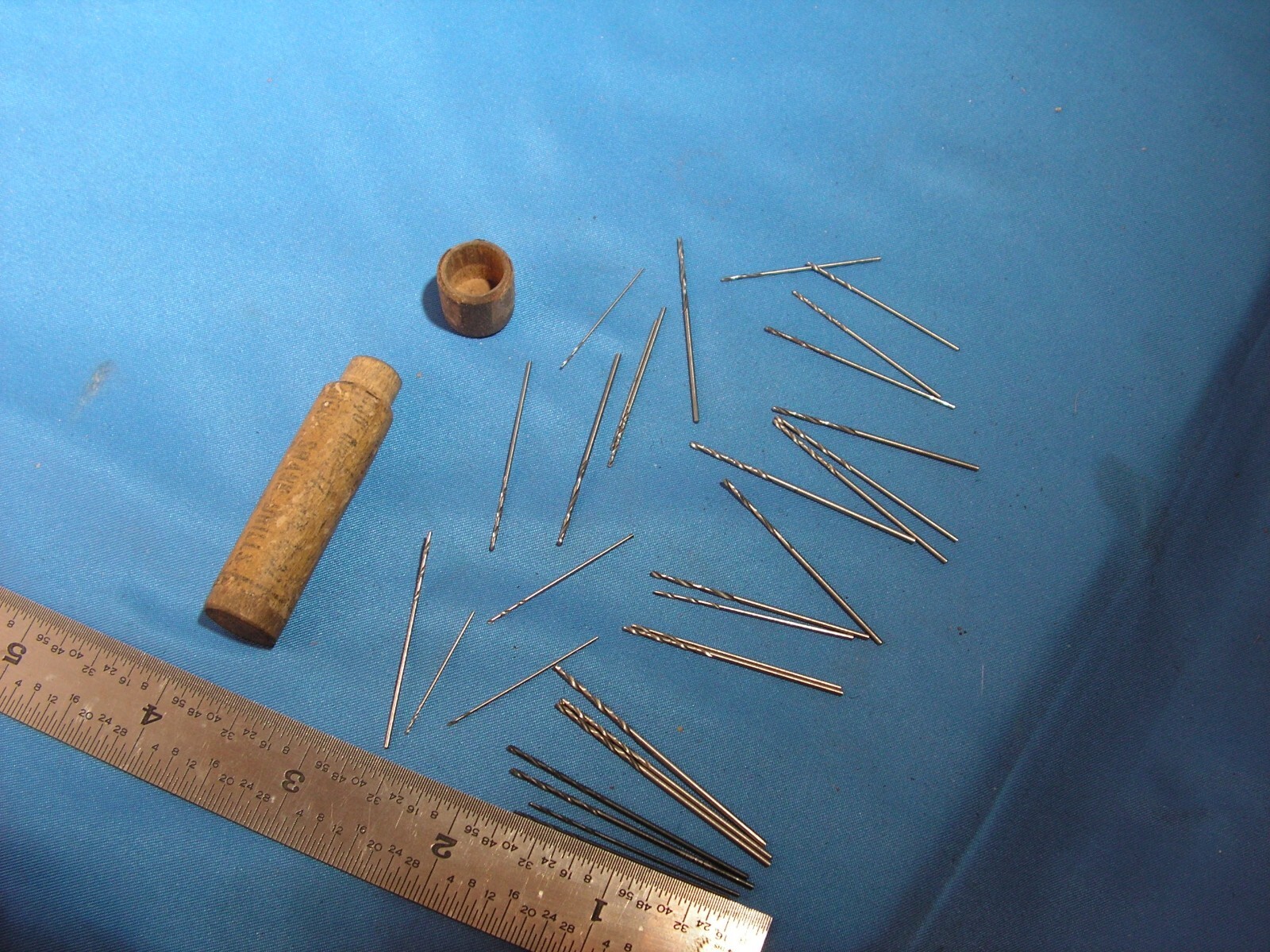 Morse Twist Drill & Machine Co. Antique shank Drill , LOT OF 29 wooden tube