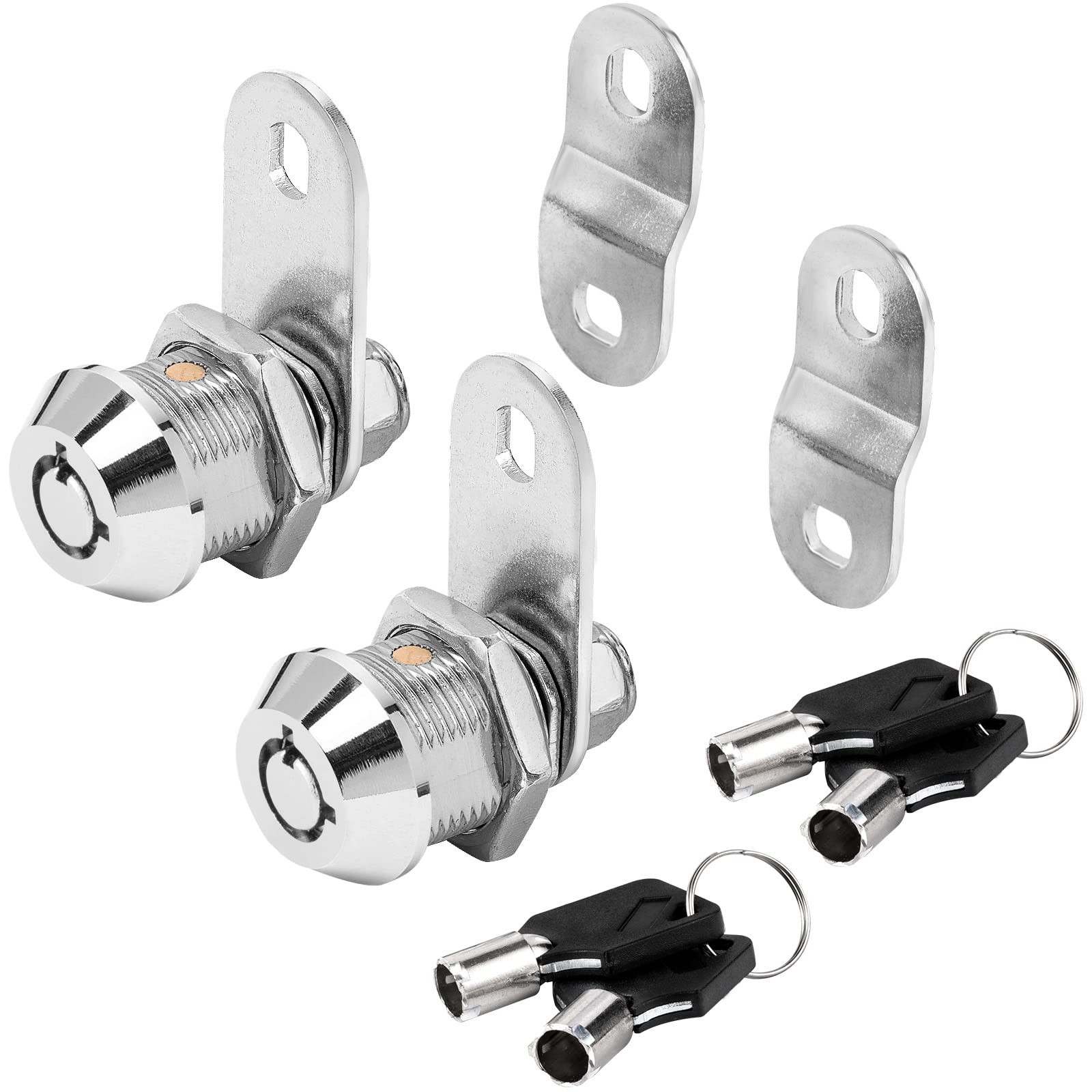 2 PCS 5/8 Inch Cam Lock Keyed Alike Fits 3/8 Inch Max RV Compartment Door