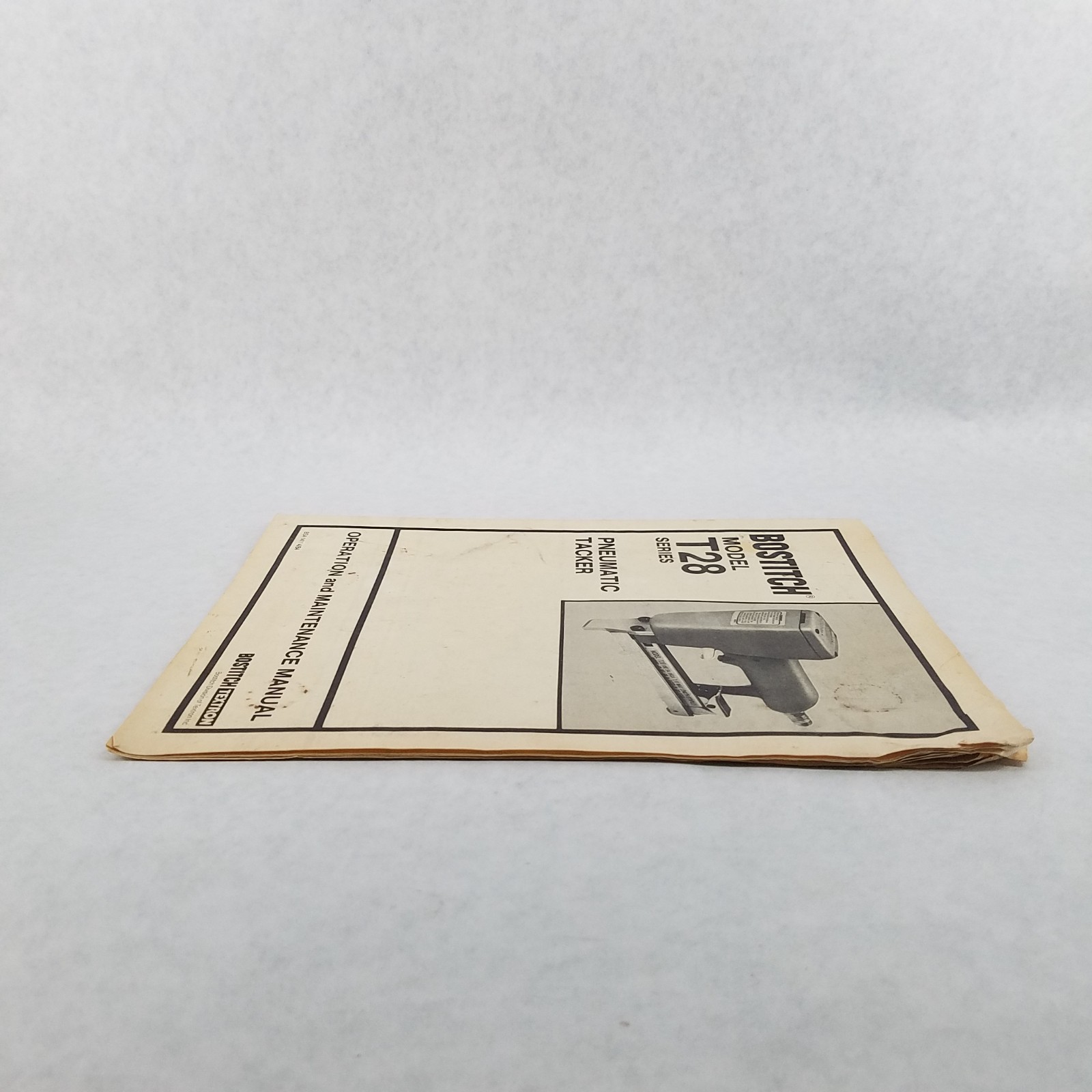 Vintage Bostitch Textron Model T28 Pneumatic Tacker O&M Manual – #BSA 1411 4/84