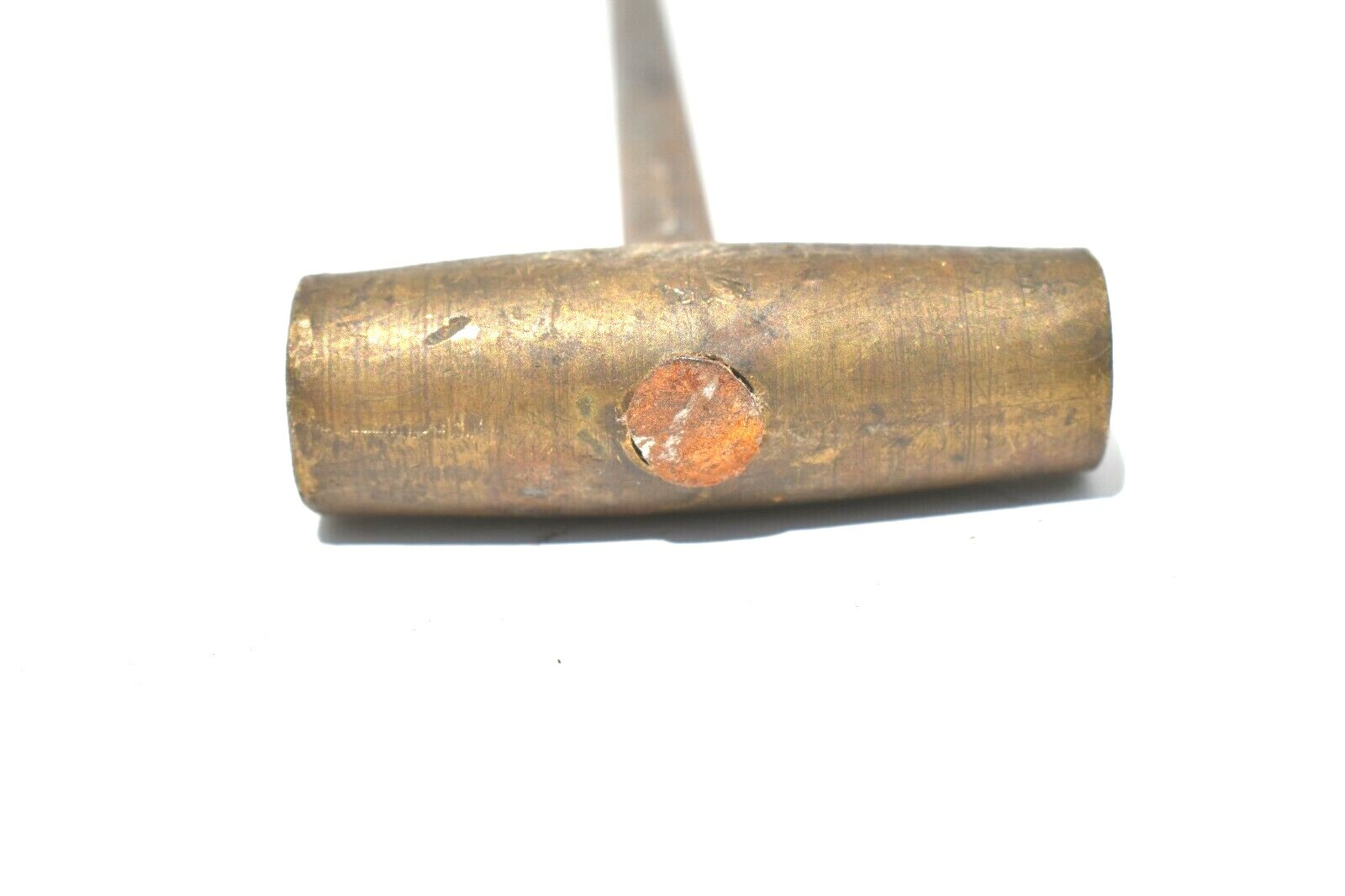 VINTAGE BRASS HAMMER WITH METAL AND WOOD HANDLE JEWELERS/WATCHMAKERS TOOL