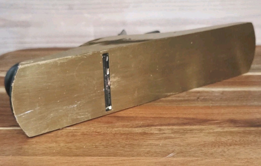 Vintage AMT Brass Clad 11.5″ X 2″ Wood Working Plane Japanning Black