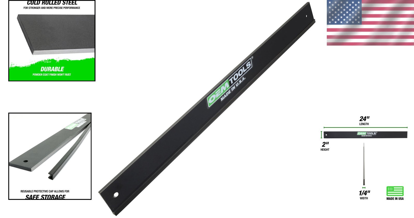 Precision Ground 24″ Machinist Straight Edge – Durable Cold Rolled Steel Tool
