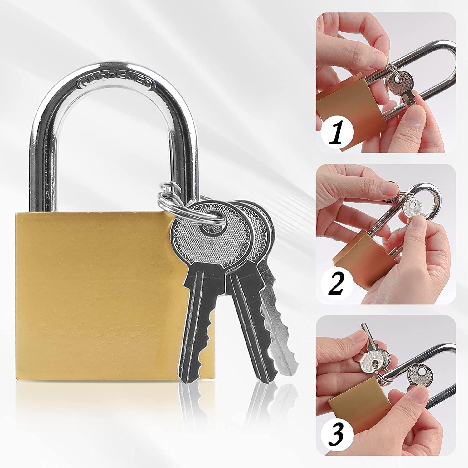 Durable 32mm Gold Keyed Padlocks – Perfect for Travel, Gym & Toolbox Security