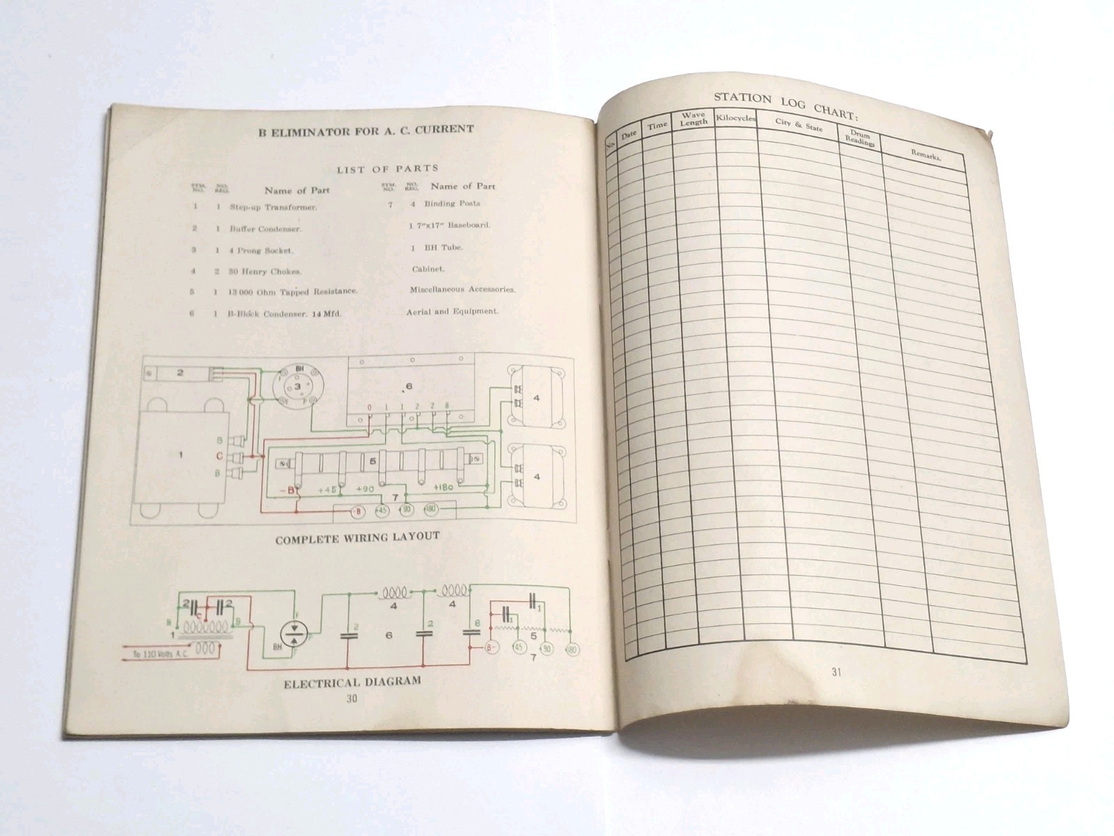 The Radio Constructor Blueprint Library AC Hookups 1929 New York Diagram Booklet