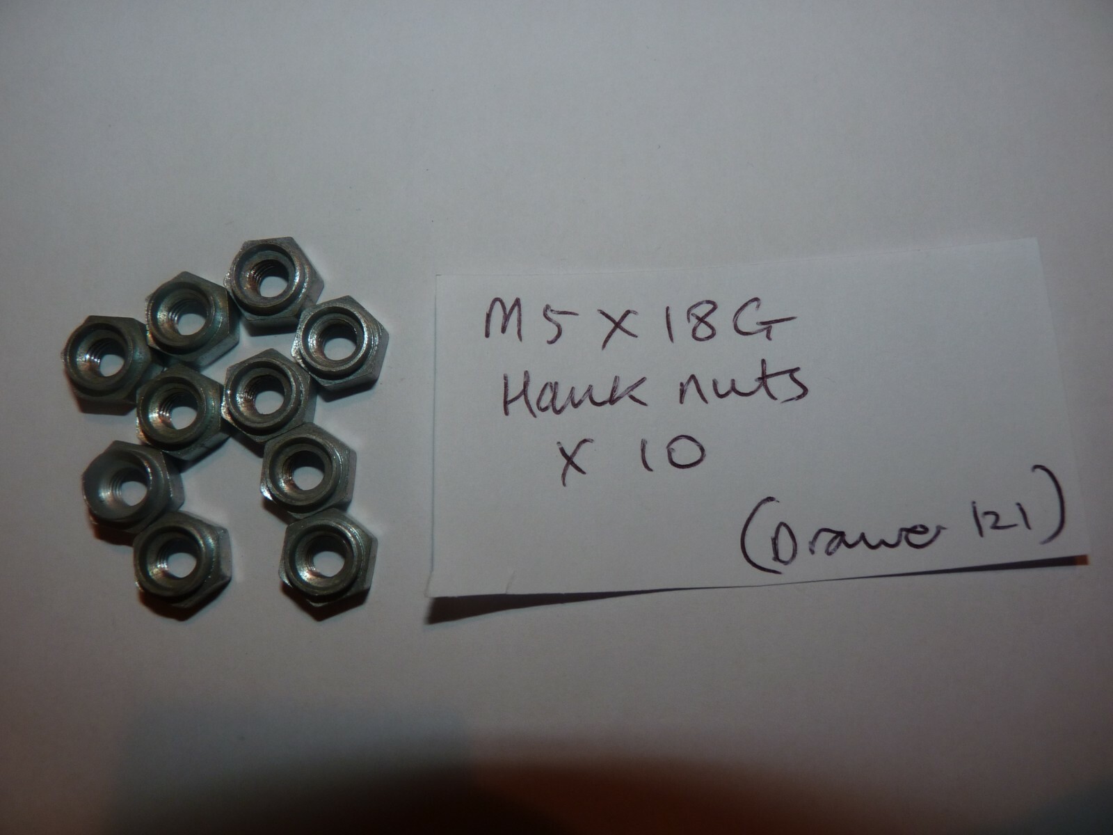 M5 X 18G HANK NUTS – 10 X NUTS – FREEPOST