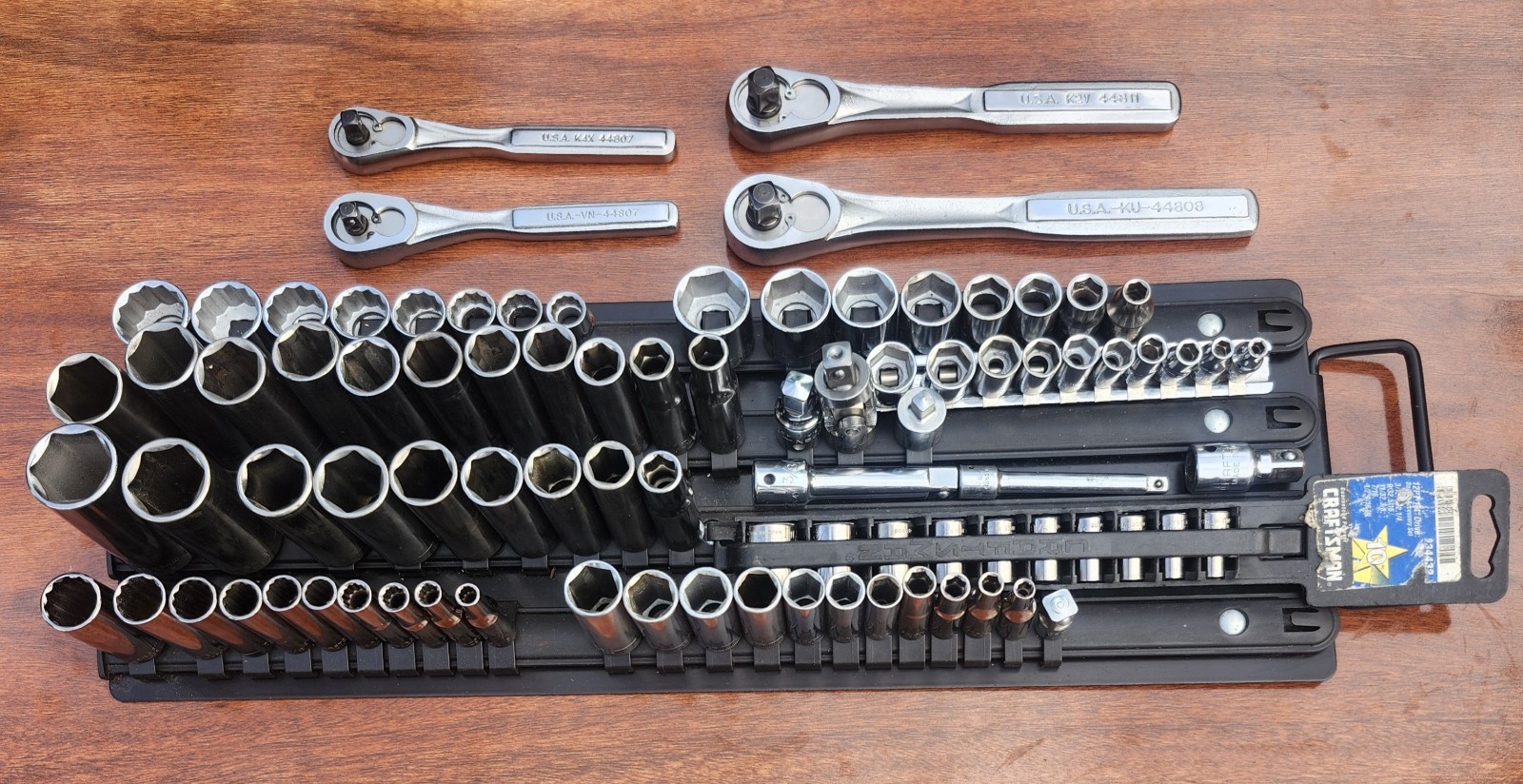 Craftsman Socket Lot 90 1/4″, 3/8″ Drive 4 Ratchets 6 & 12 Pt Metric Sae USA