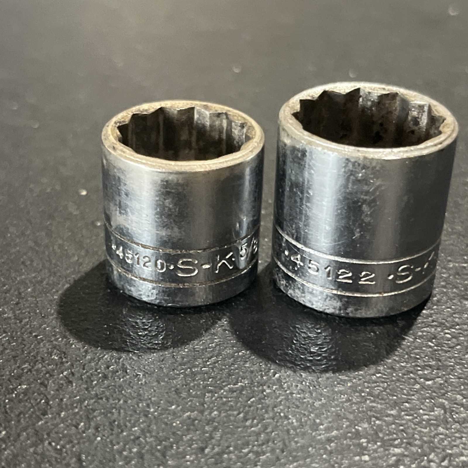 Vintage S-K SK 45120-45122, 11/16″, 12 Point 3/8″ Drive Chrome Socket (USA)