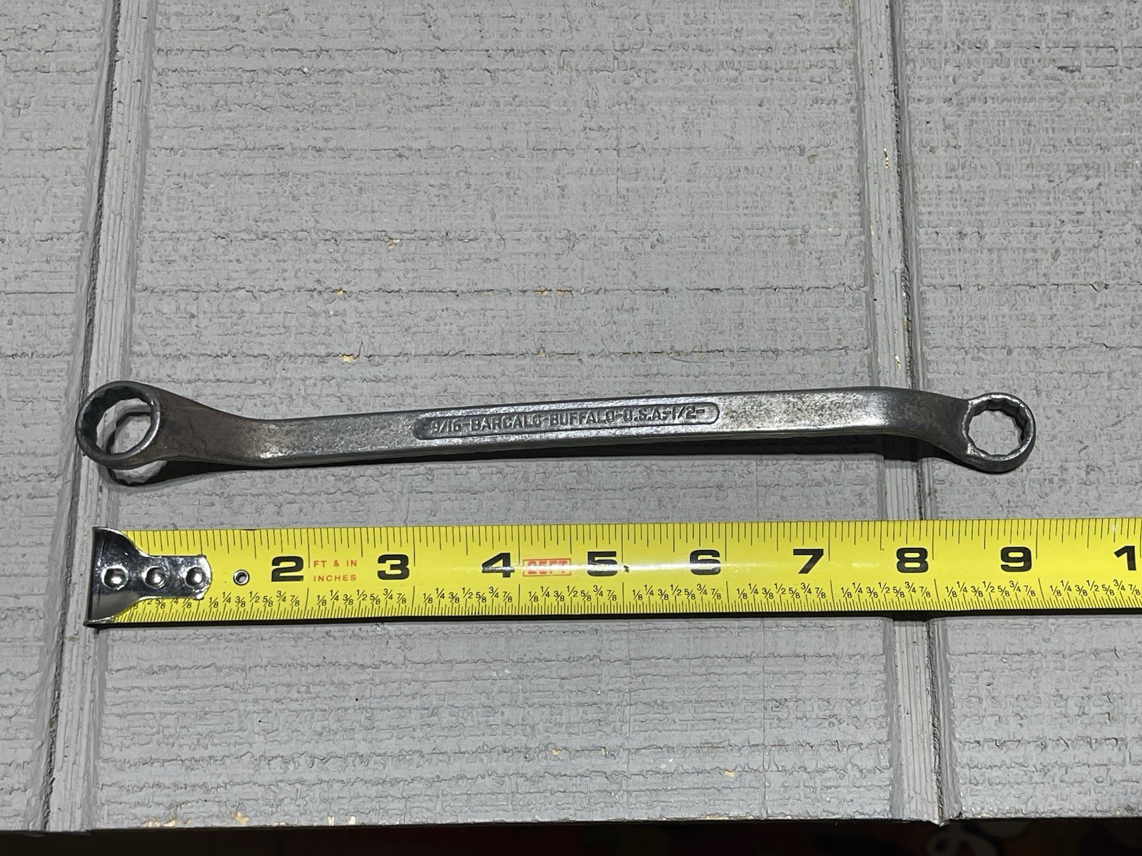 Vintage Barcalo Buffalo 1/2″ x 9/16″ Offset Box End Wrench 12 Point USA -2