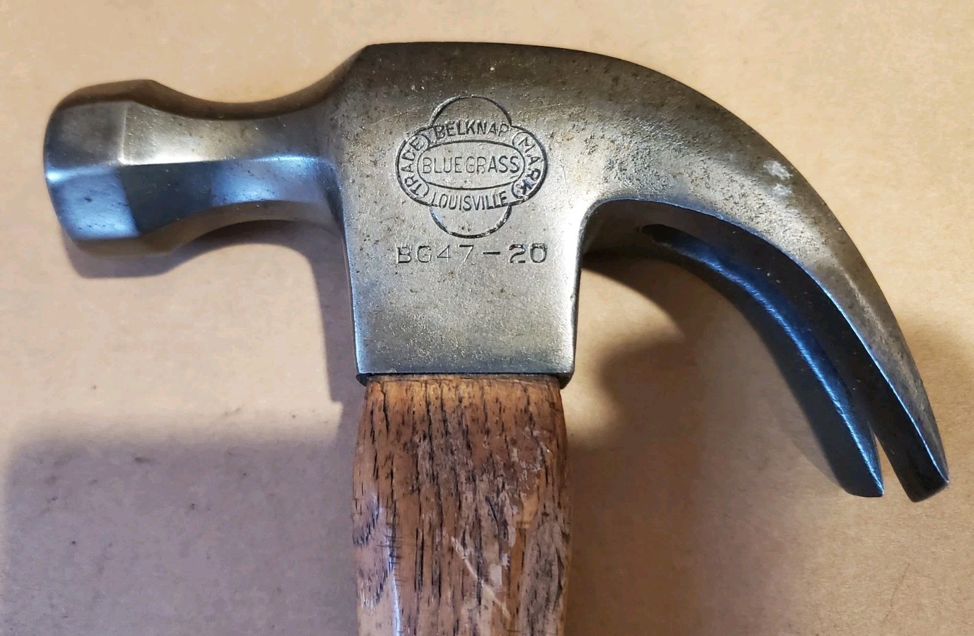 2 Vintage Belknap Bluegrass Claw Hammers,BG47-20, Other,Old Carpenter Tools