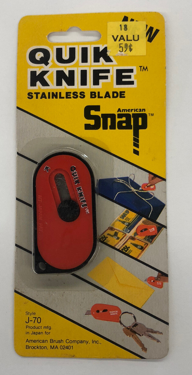 NOS New Old Stock Vintage Quik Knife Stainless American Snap Cutting Tool-2