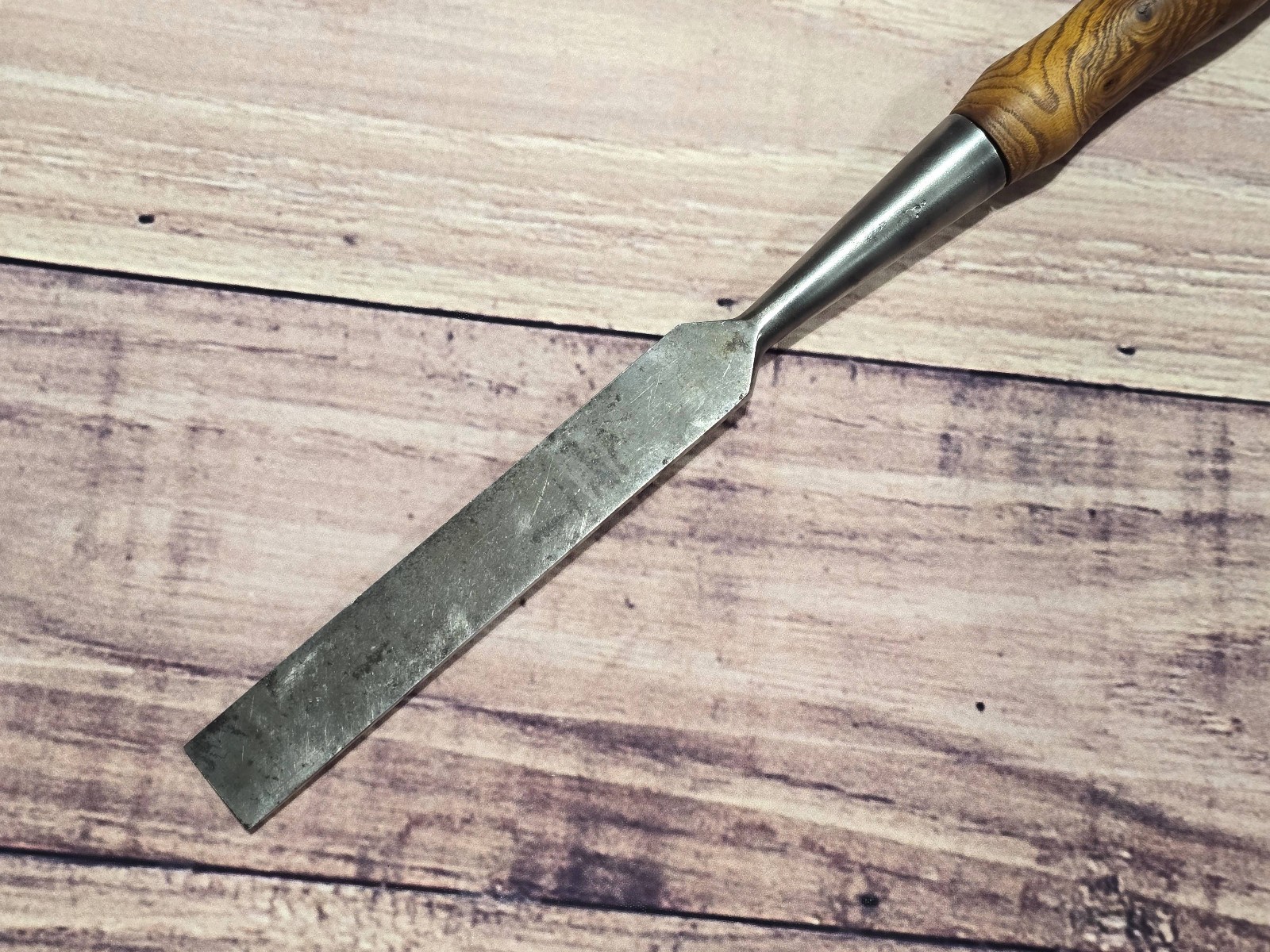 #85 1885 1900 Vtg Jennings & Griffin 1” Framing Bevel Back Wood Socket Chisel