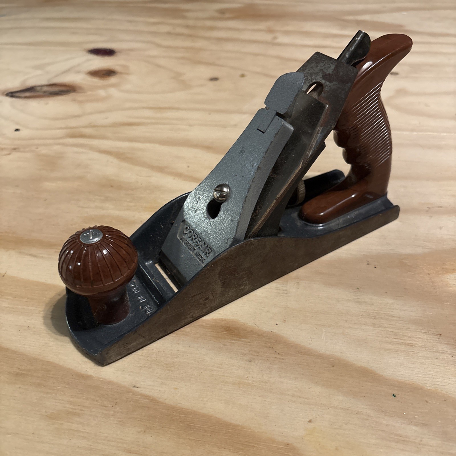 Vintage Corsair by Great Neck 9.5 X 2.5in. Woodworking Plane Wood Hand Tool