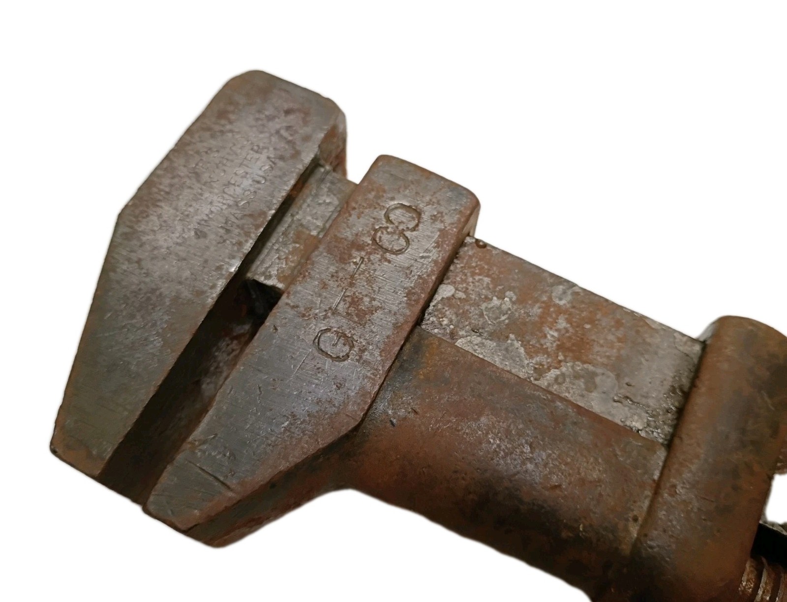 Vintage L. Coes Adjustable Monkey Pipe Wrench 18″ Wood Handle