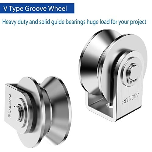 Versatile 2 Pack Stainless Steel Pulleys – 880lb Capacity for Material Handling