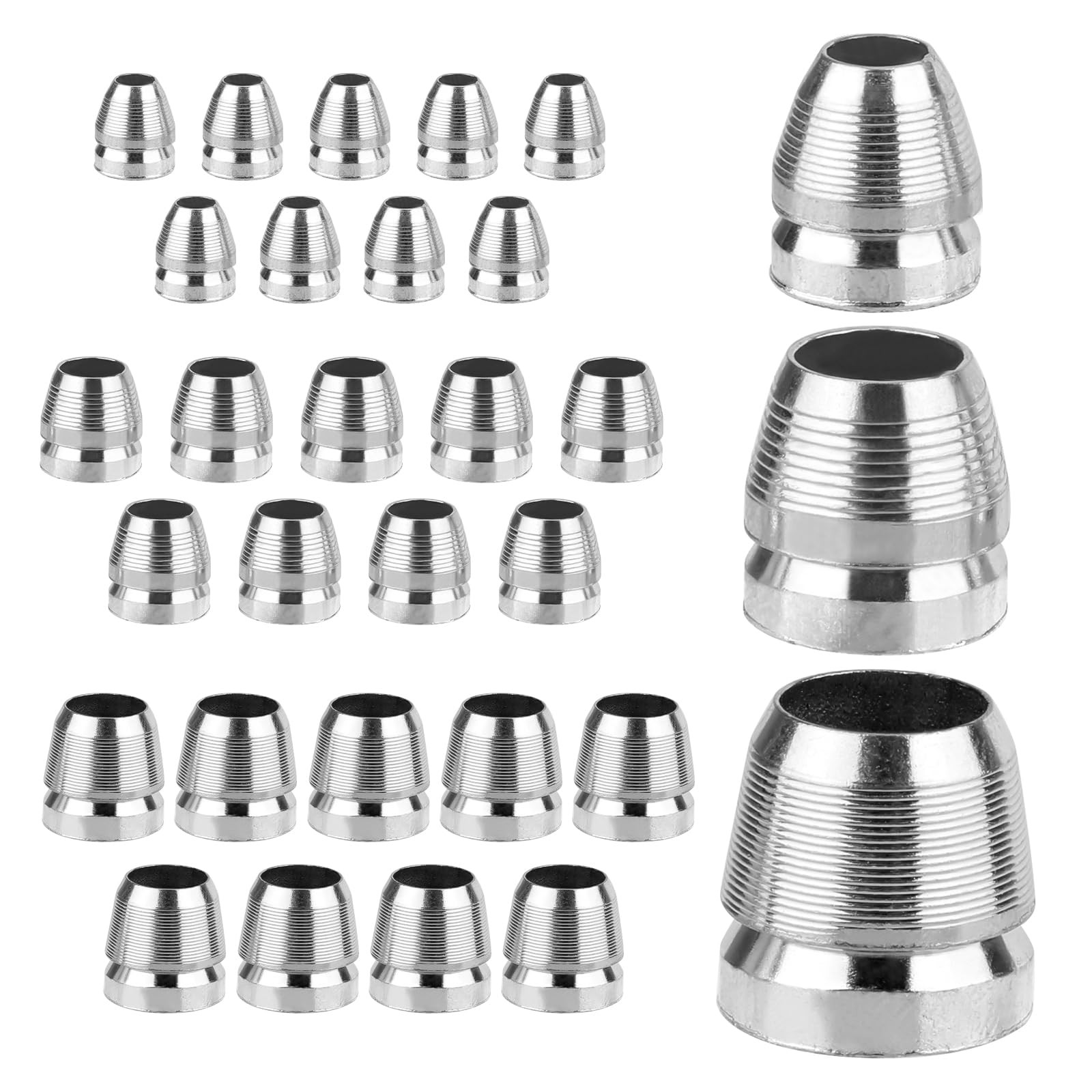 Gosknor 30pcs Round Axe Handle Wedge Kit, 8mm, 10mm, 12mm, Silver