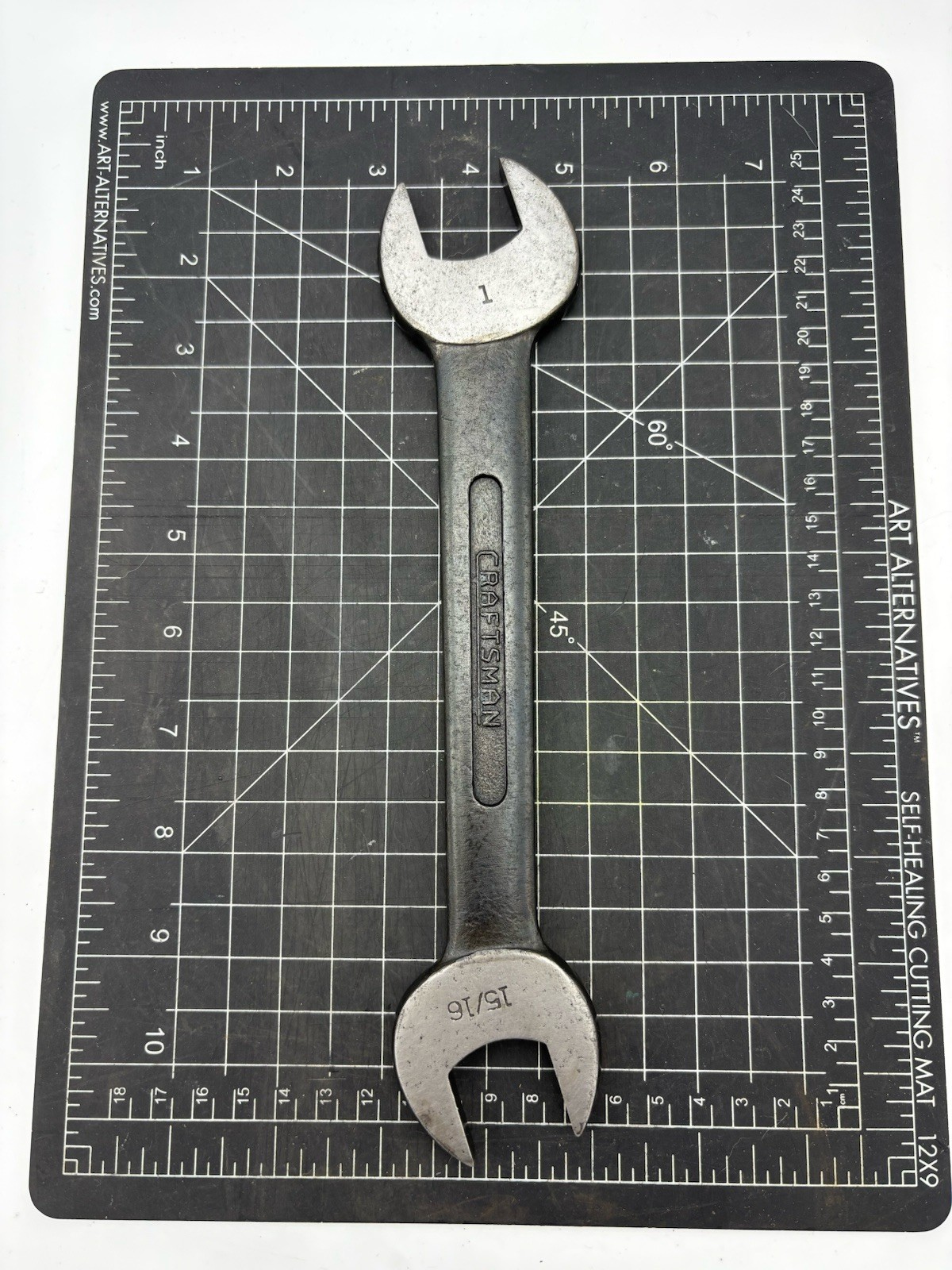 VINTAGE CRAFTSMAN UNDERLINE LOGO OPEN WRENCH 15/16″ X 1″ No.1033C FORGED IN USA