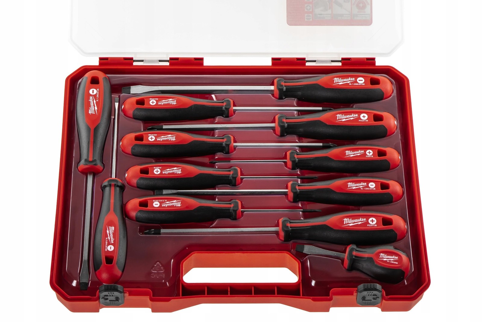 Milwaukee Set of 12 Tri-Lobe Screwdrivers 4932472003,Red Single