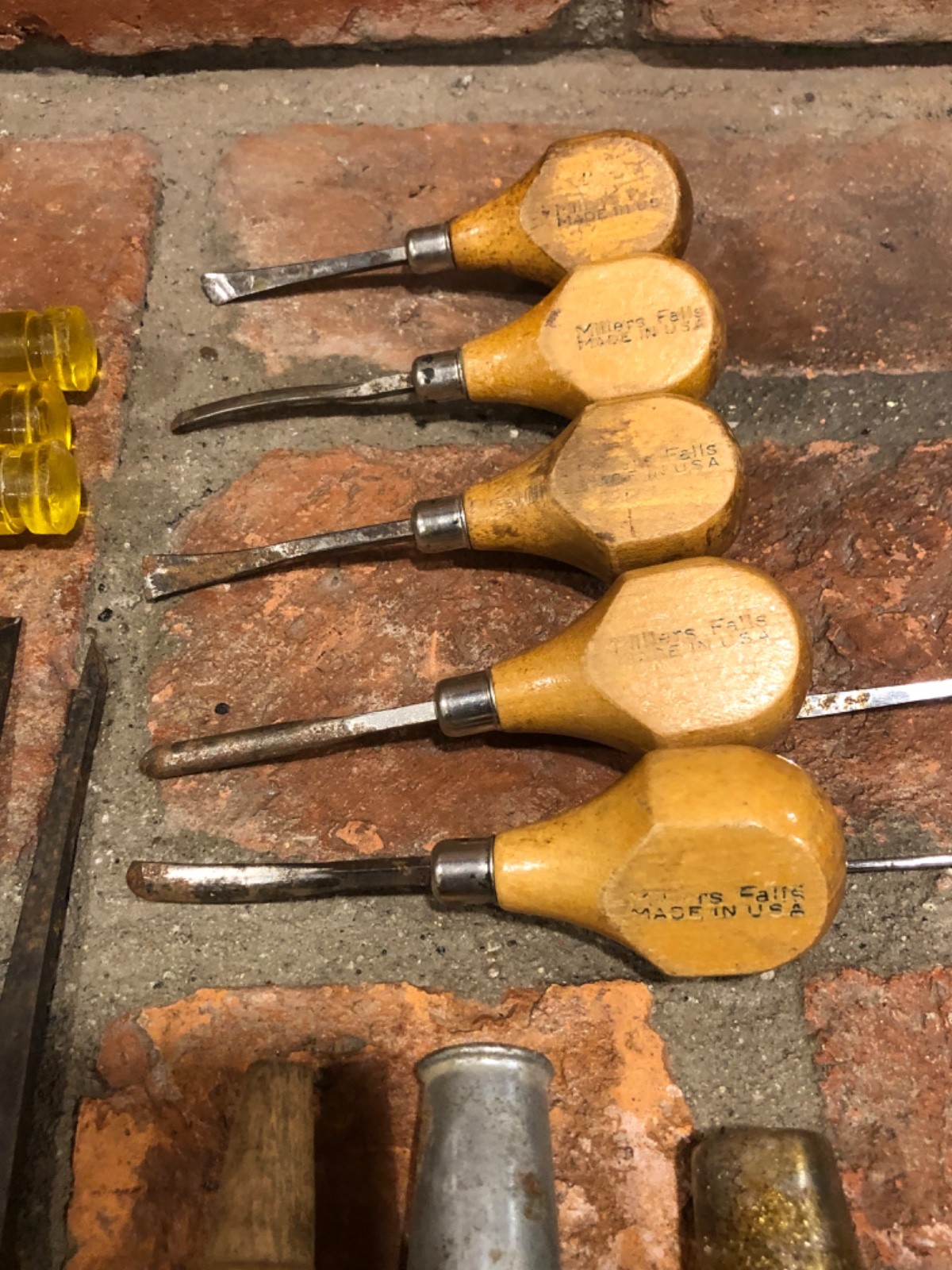 Vintage Antique Chisel Lot of 43 Wood Carving Tools Stanley Millers Falls Harmen