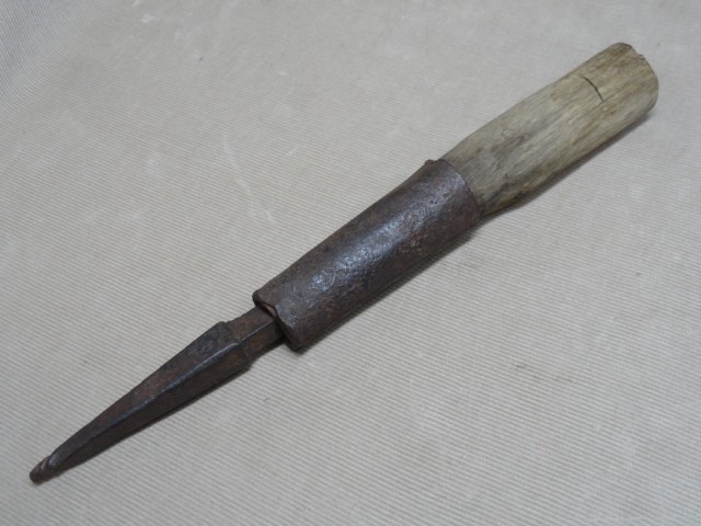 Vtg Maine Pike Pole End All Hand Forged 2 pc Ferrule w/ Insert Pick Point ‘OI’
