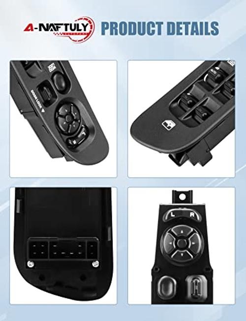 Driver Side Master Power Window Switch with Black Bezel Replacement for 2002