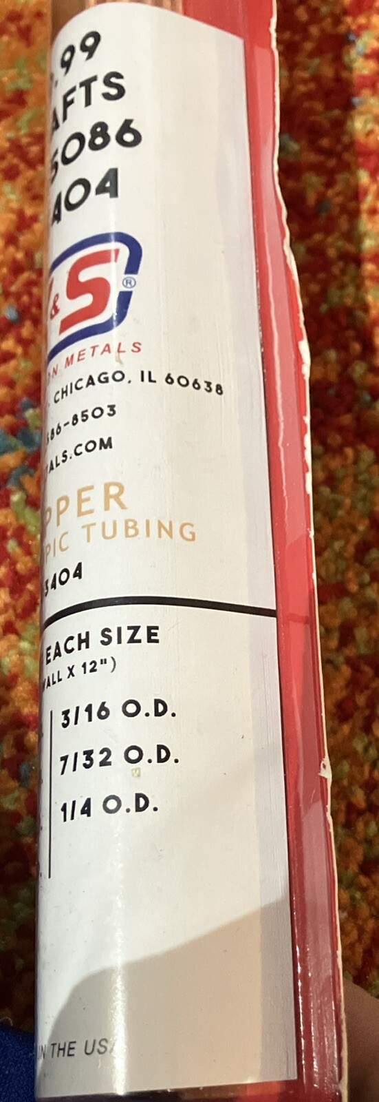 K S 3404 Copper Telescopic Tubing Set 7 Pieces Various Sizes Made in USA