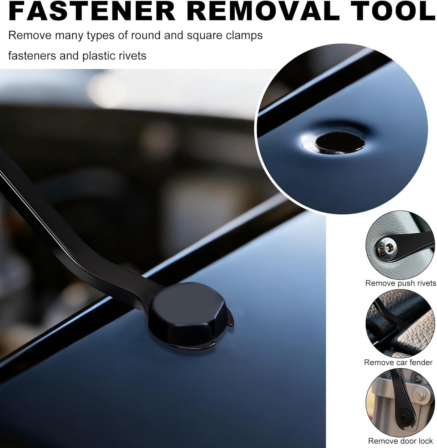 3 Piece Automotive Trim Removal Tool Set for Clips and Fasteners