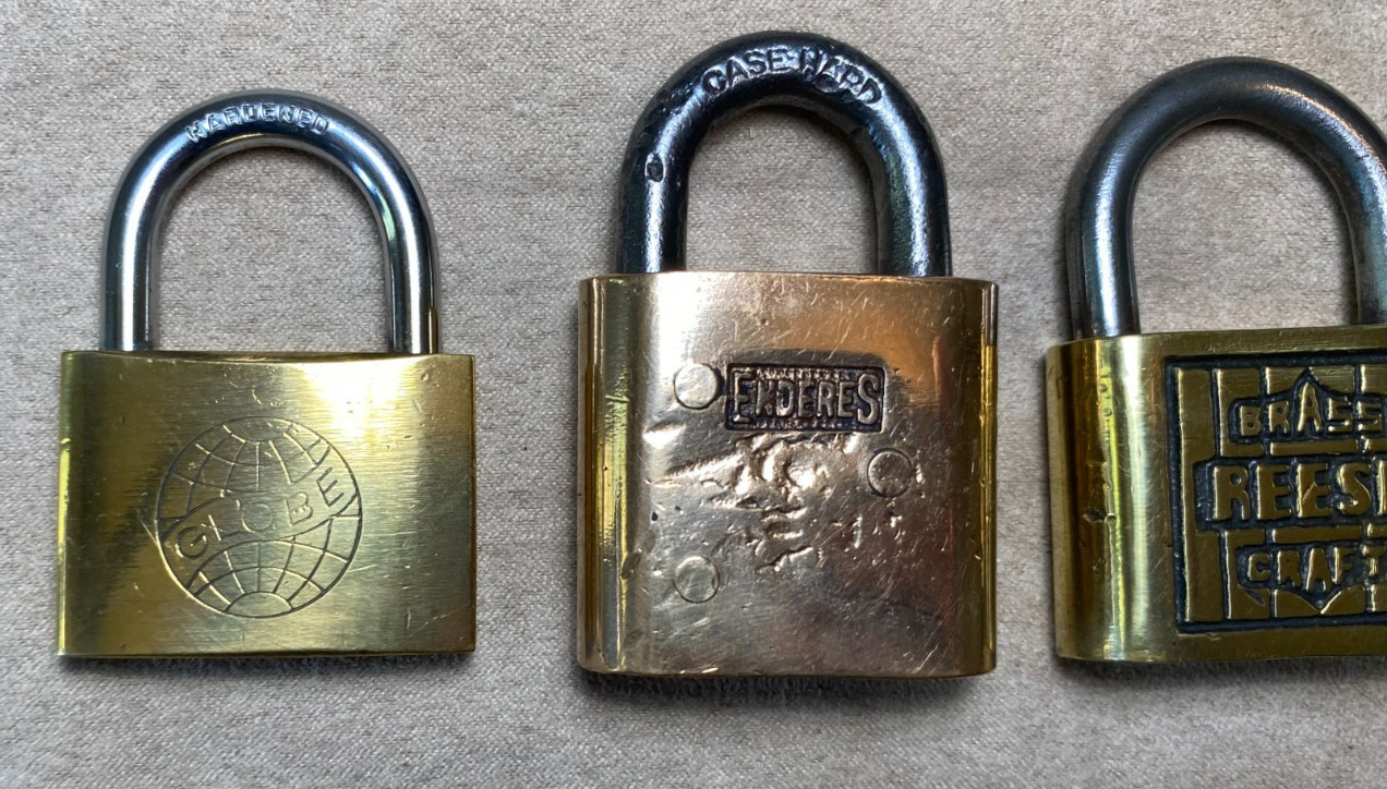 Vtg 8pc Lot Brass/Silver Pad Locks WB, BEST, Globe, Enderes, Reese, Favorite