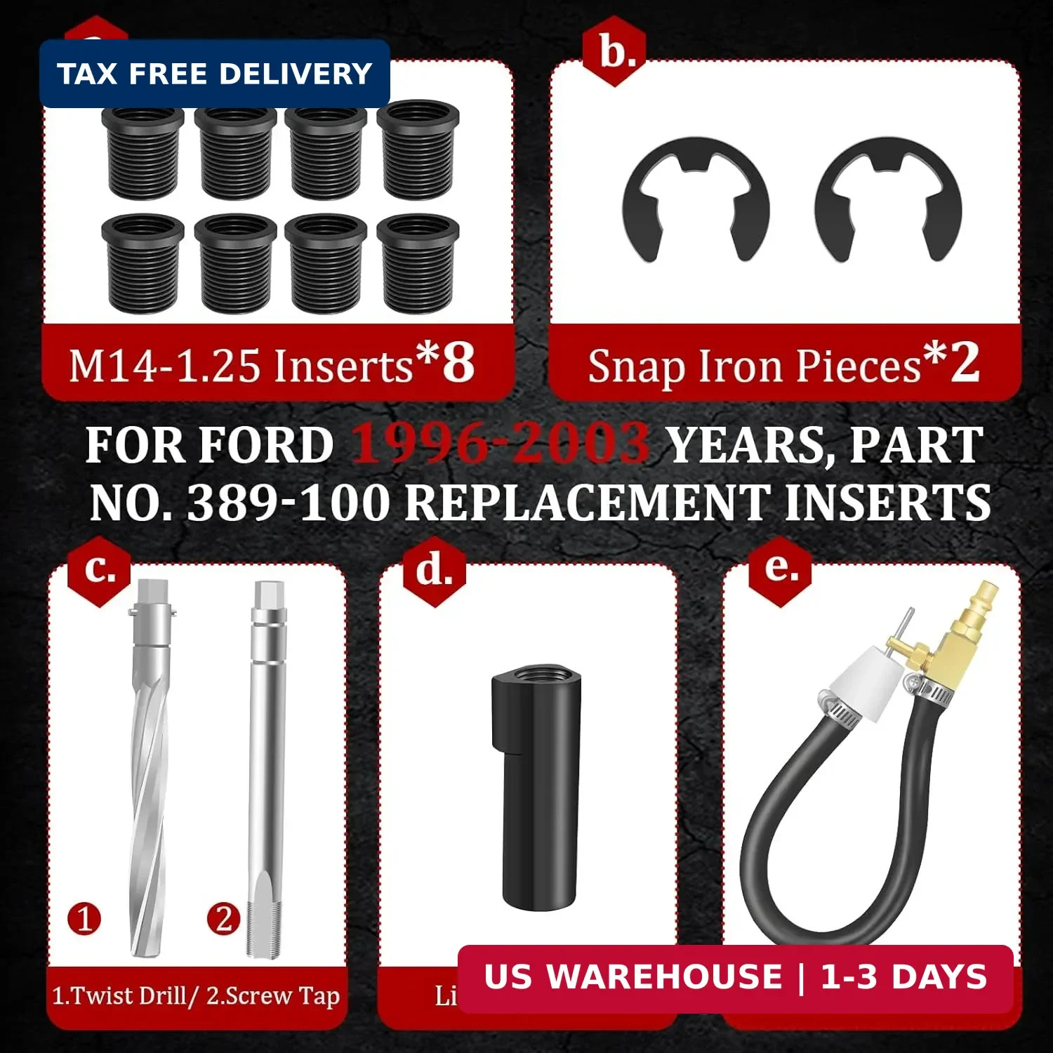 38900 Two Valve Ford Triton Tool Kit, Foolproof Repair System, Spark Plug Thread