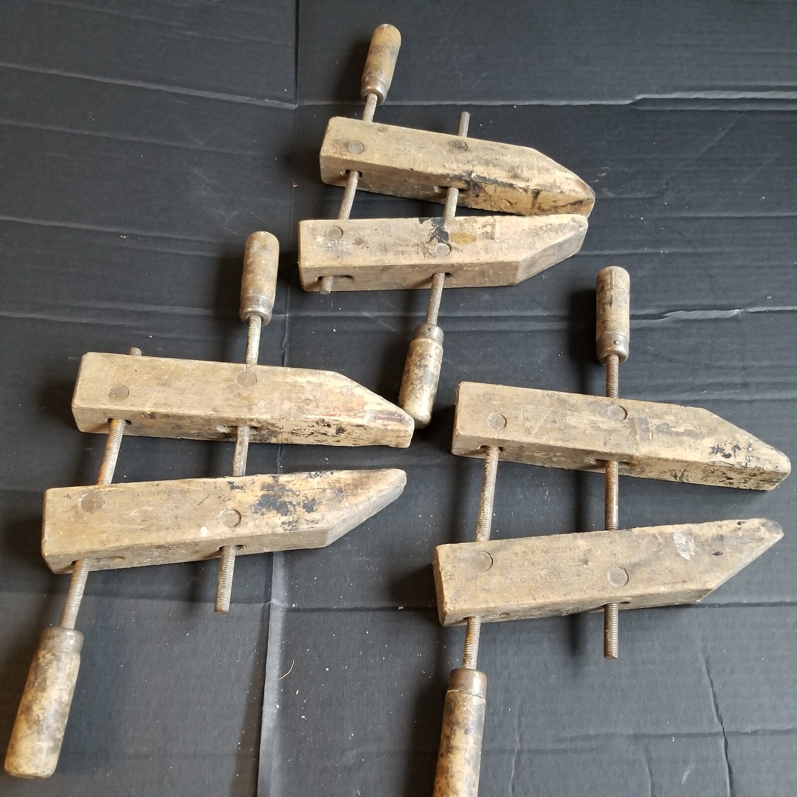 Set of 3x Jorgensen 10″ Adjustable Clamp Co. Wood USA