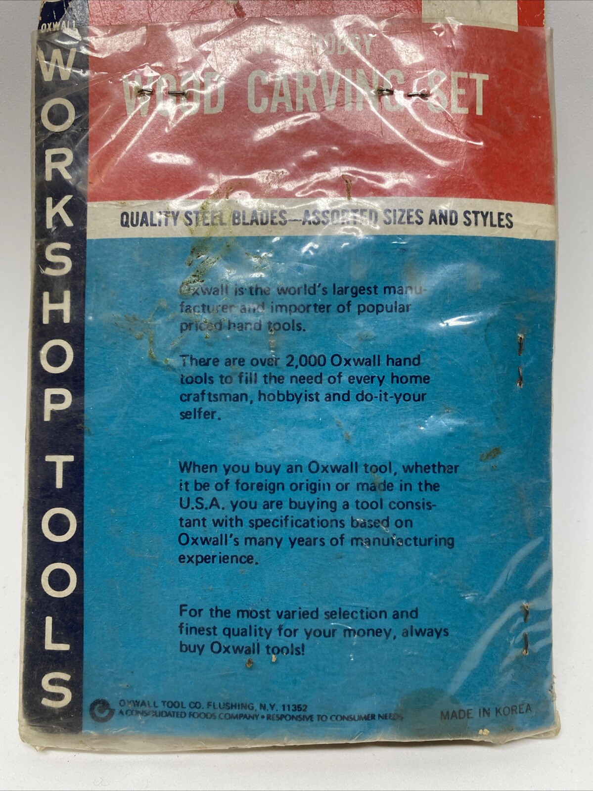 Vintage Oxwall 8 Piece Hobby Wood Carving Set Quality Steel Blades AssortedSizes
