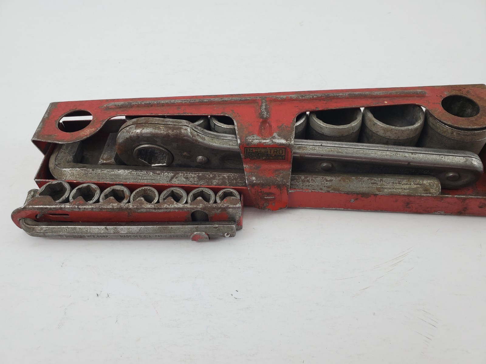 Vintage 17 Piece Indestro Socket Wrench Set SAE #1452 USA