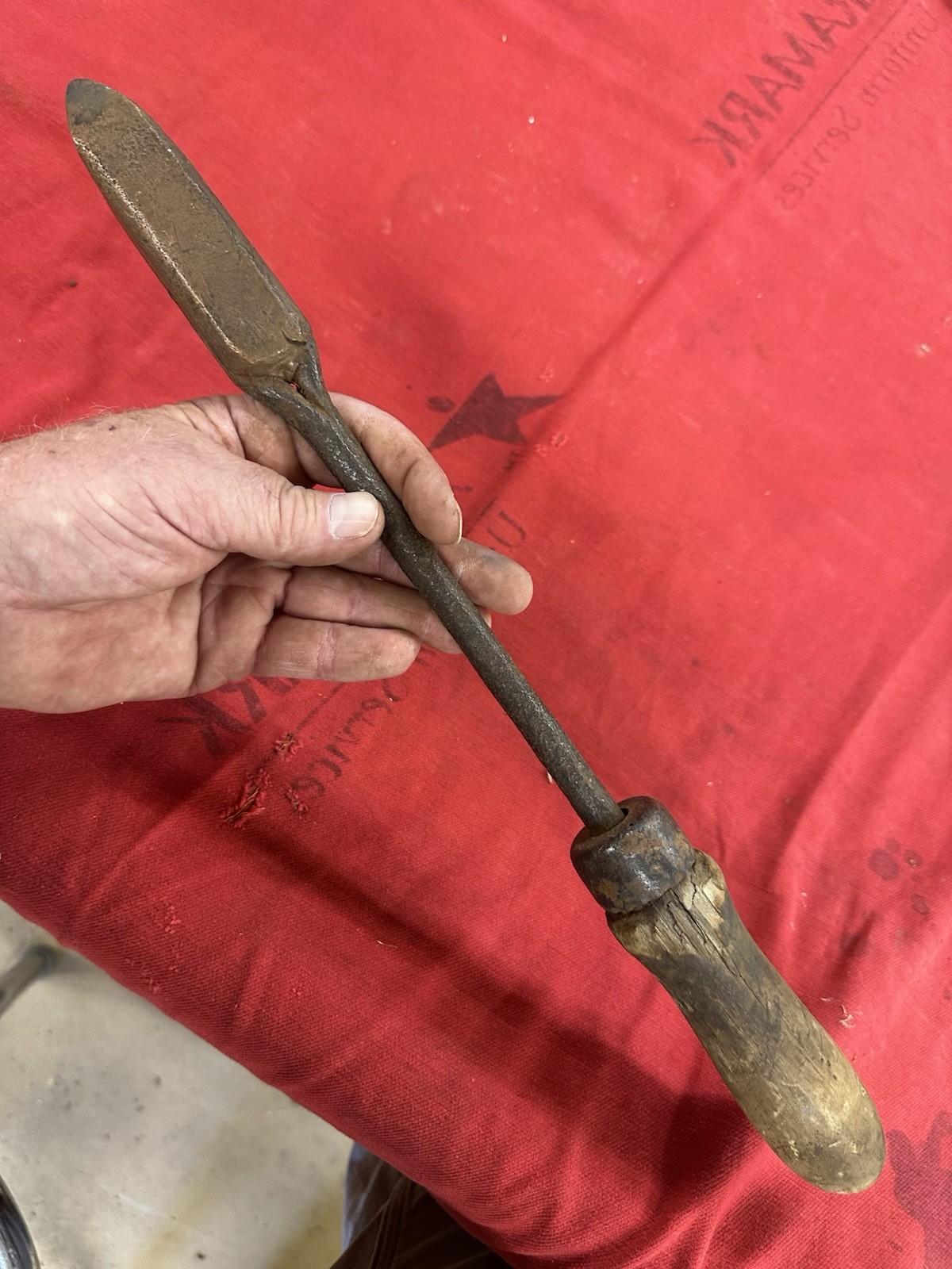 LARGE OLD ANTIQUE COPPER SOLDERING IRON – PLUMBER TINSMITH ROOFER TINKER OLD #10