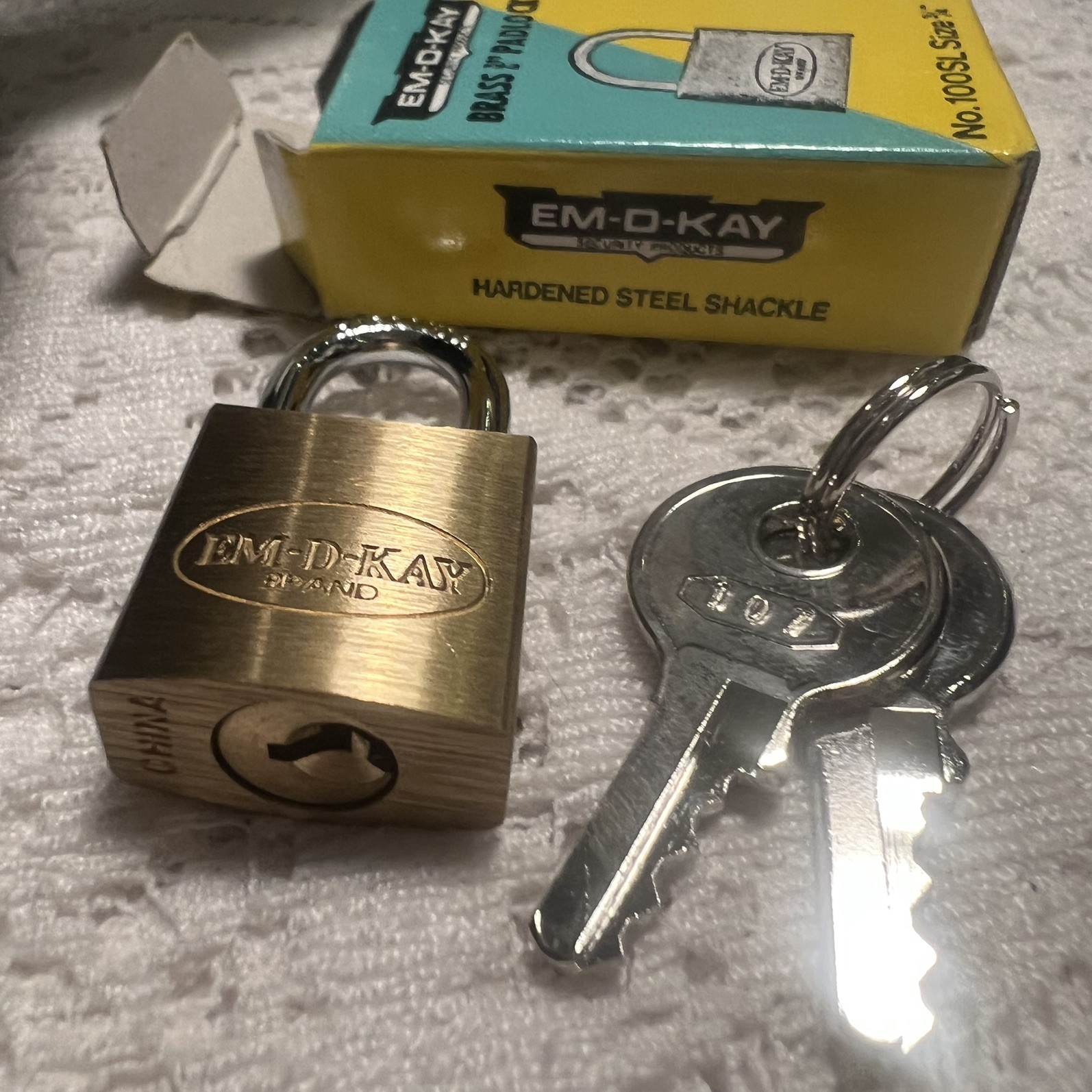 Vtg Padlock 3/4” Solid Brass Padlock Rust Proof Hardened Steel Shackle NIB NOS