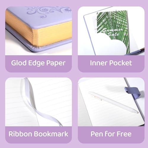 Diary with Lock for Girls with Pen Heart Shaped Lock Vintage Purple with Pen