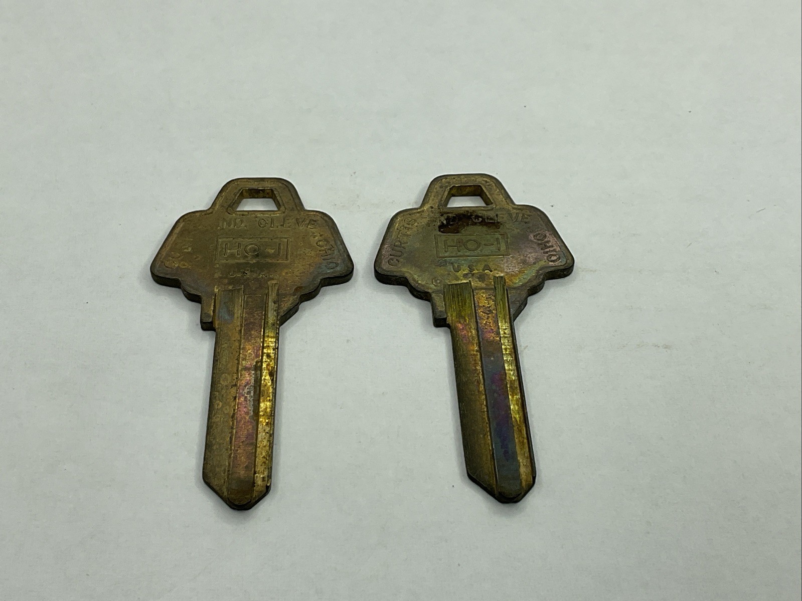 Curtis Industries NOS Key Blank Lot Of 2 Uncut Keys HO1 Brass B-CK44