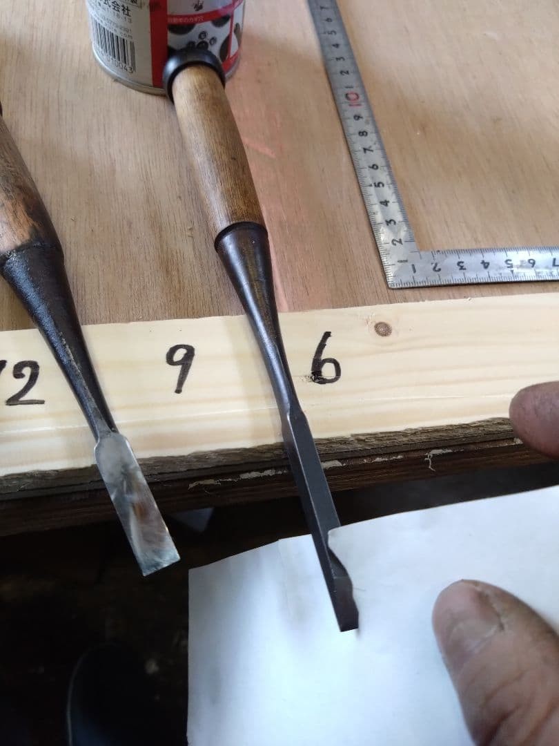 Lot of 6 Restored Japanese Chisels Oire Nomi Set Sharpened Woodworking W/Pouch