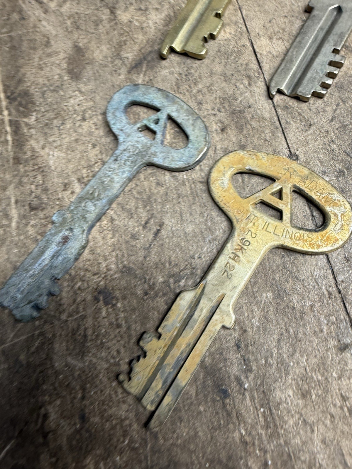 Vintage Original Obsolete Retired Prison Jail Cell Brass Keys Folger Adam USA