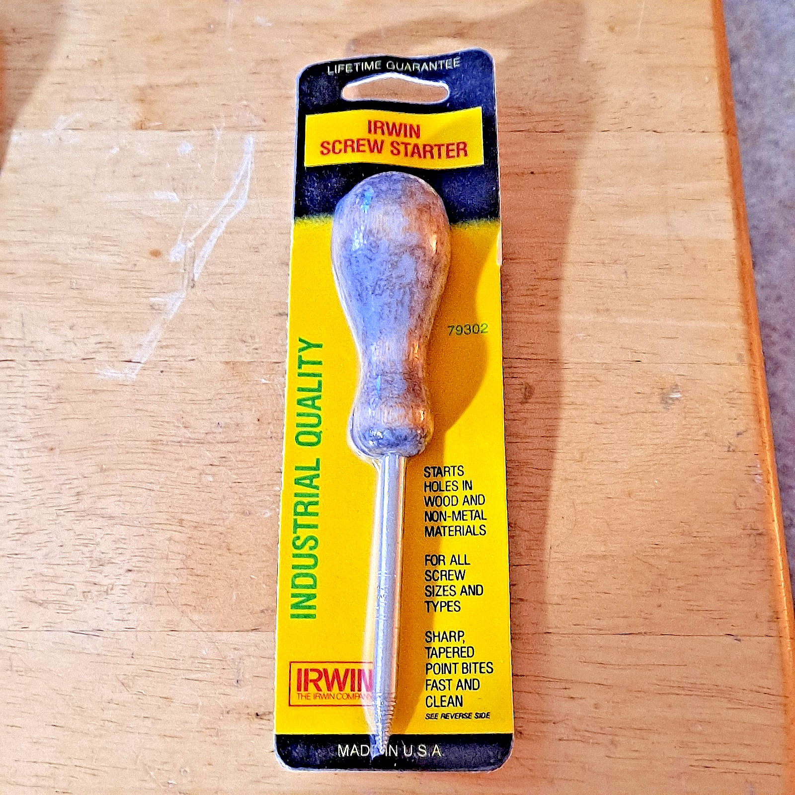 IRWIN Wood Handle Screw Starter 79302 Industrial Quality USA FREE SHIPPING