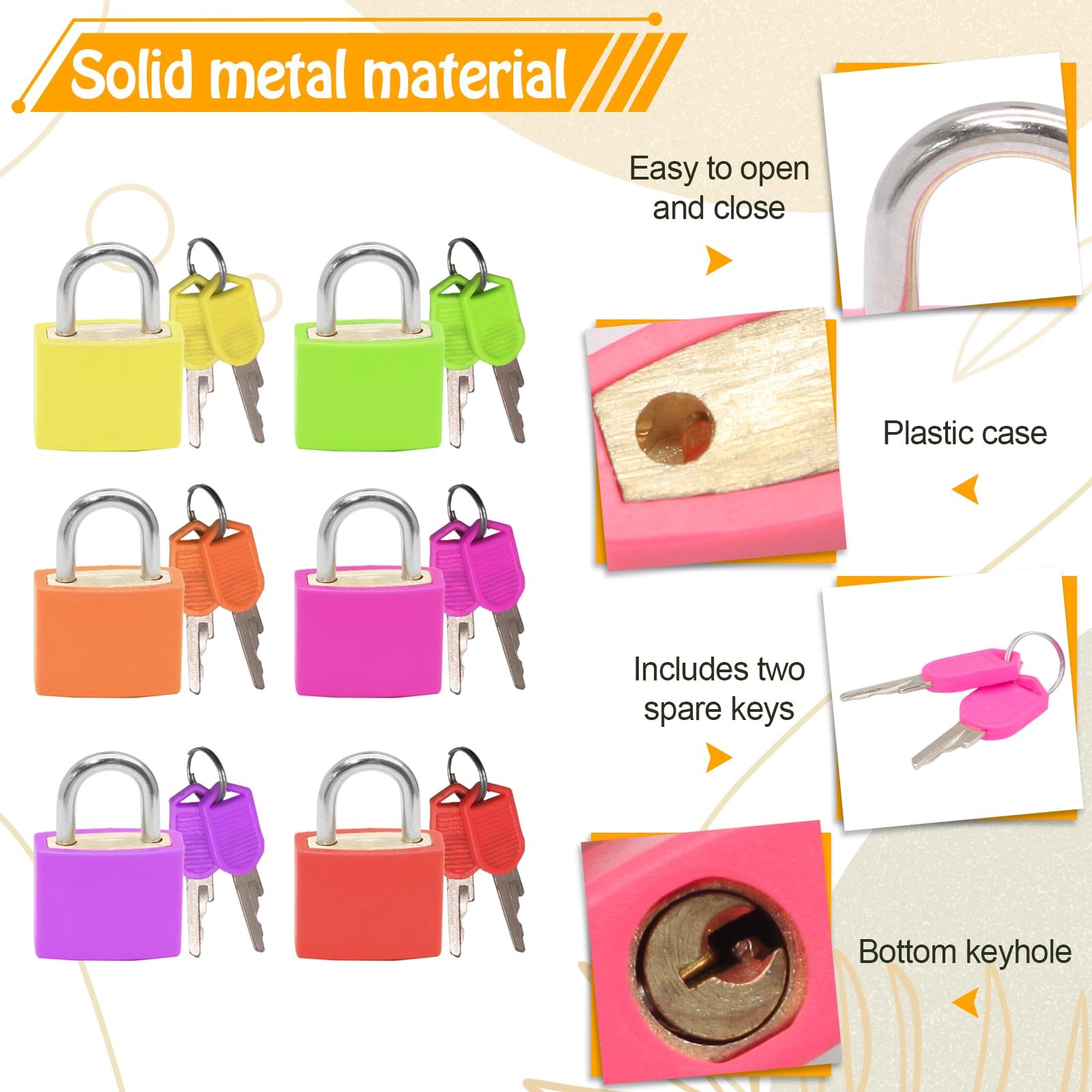 10 Pack Suitcase Locks with Keys, Multicolor Padlocks, for Boxes