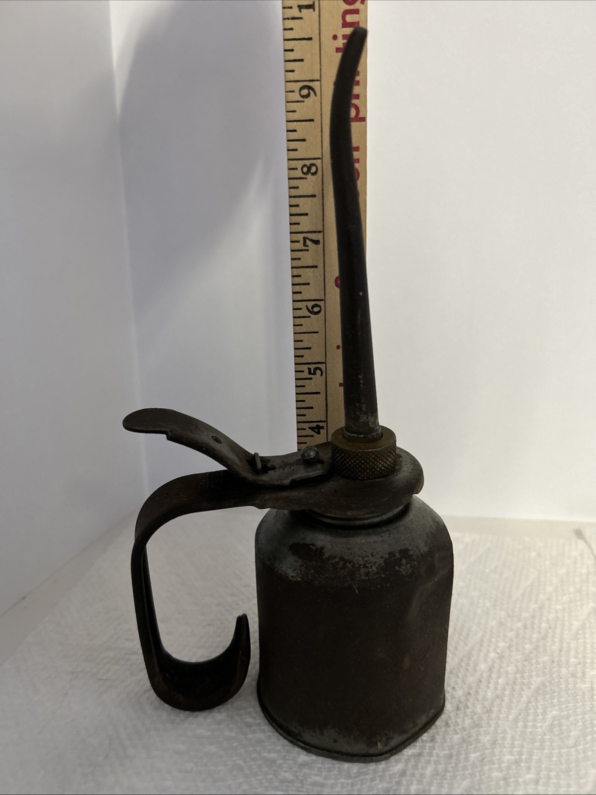 Vintage Eagle Metal Oil Can Rustic Collectible with Long Spout and Pump Handle